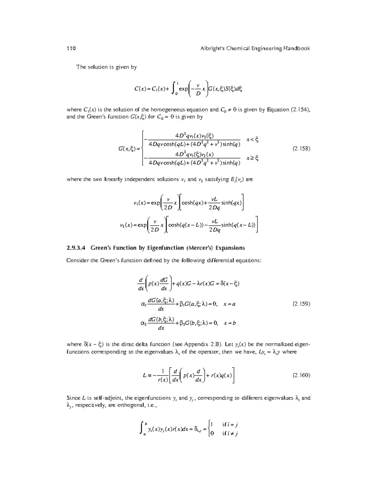 Albright's Chemical Engineering - 9.3 Green’s Function by Eigenfunction ...