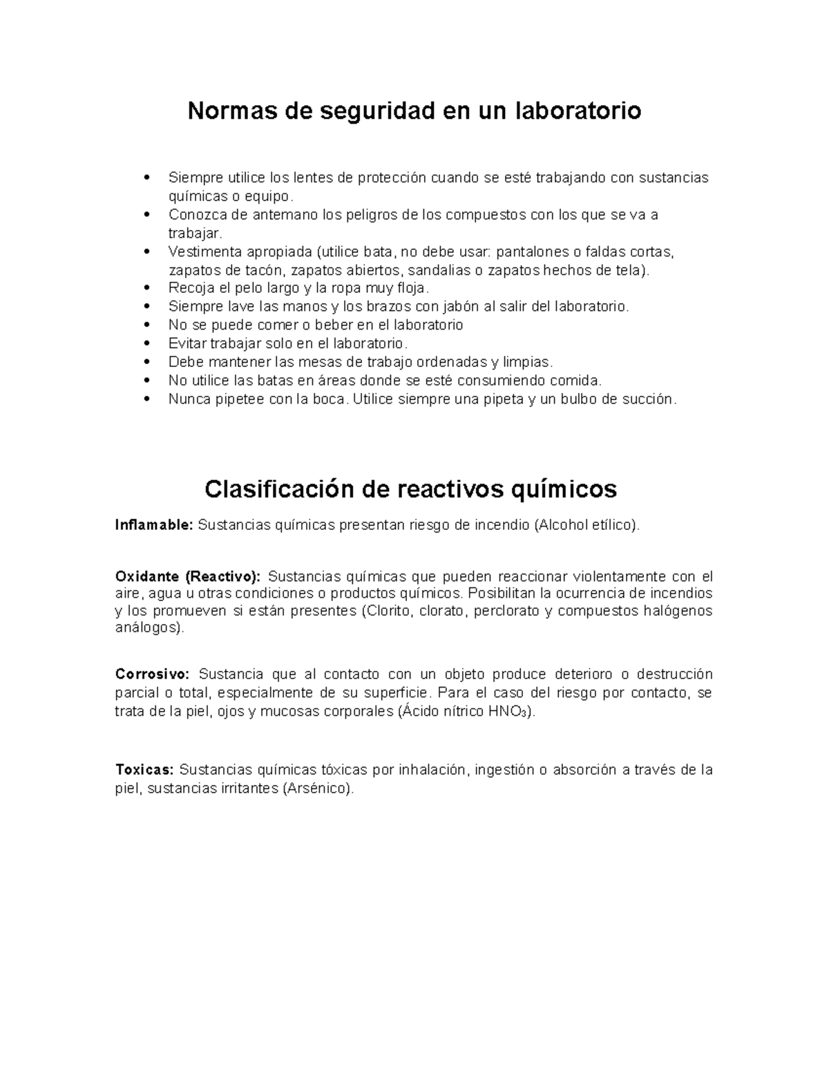 Normas De Seguridad En Un Laboratorio Químico Normas De Seguridad En Normas De Seguridad En Un Laboratorio Químico Normas De Seguridad En