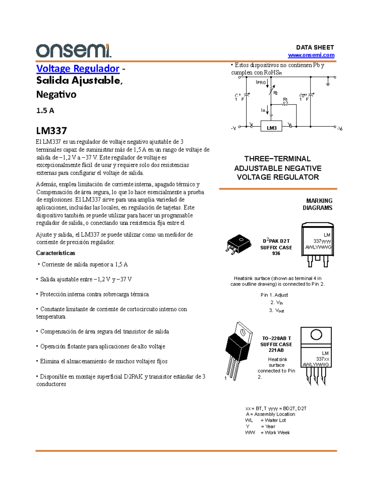 LM337-D - tyrea - Voltage Regulador - Salida Ajustable, Negativo 1 A LM ...