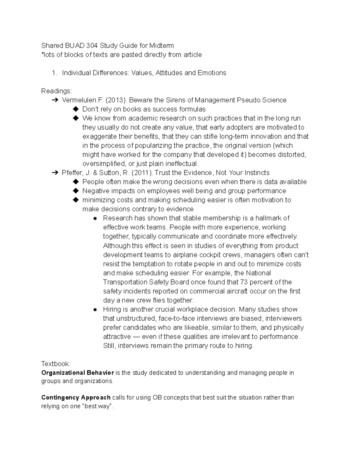 Shared BUAD 304 Study Guide for Midterm - Shared BUAD 304 Study Guide ...