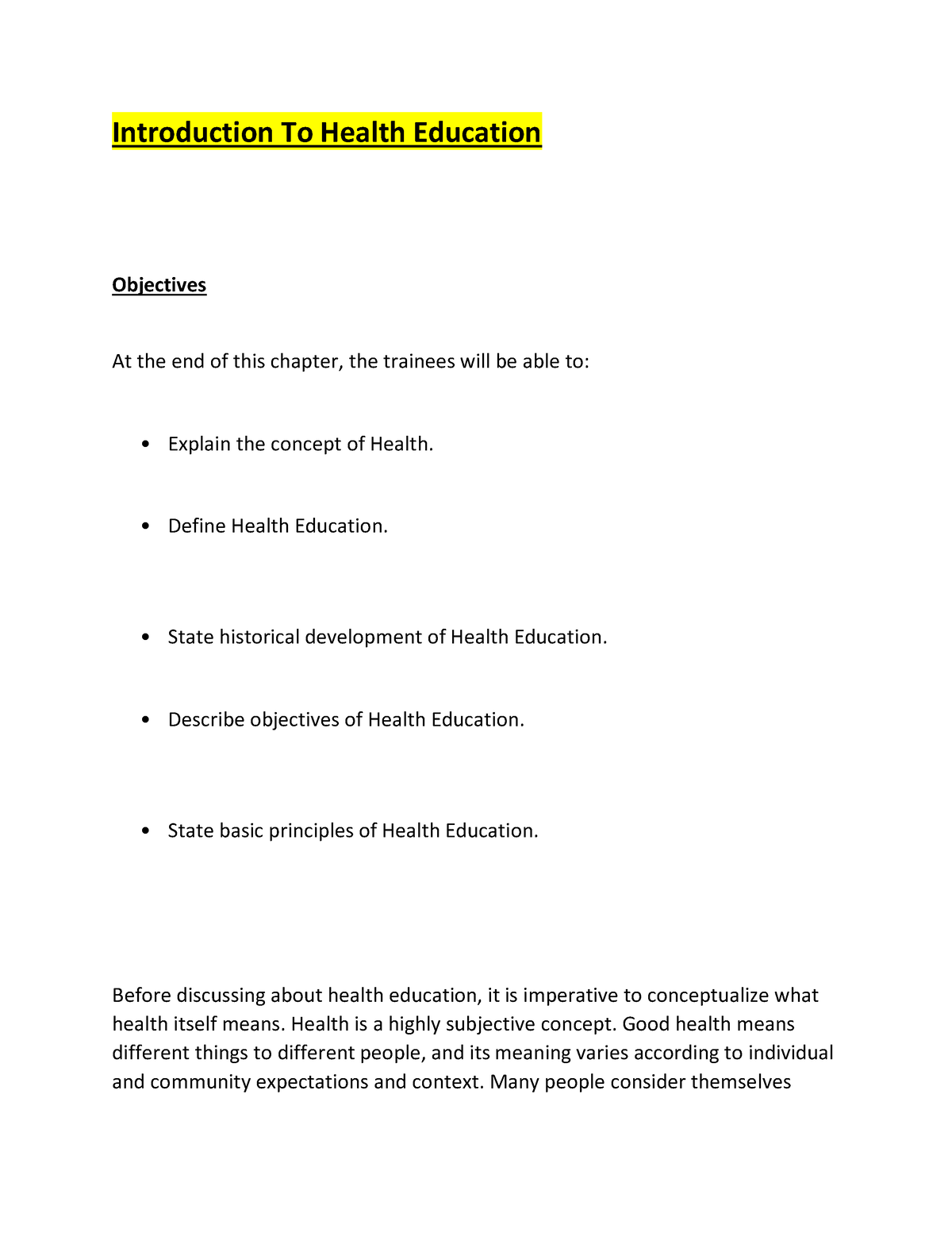 research paper about health education