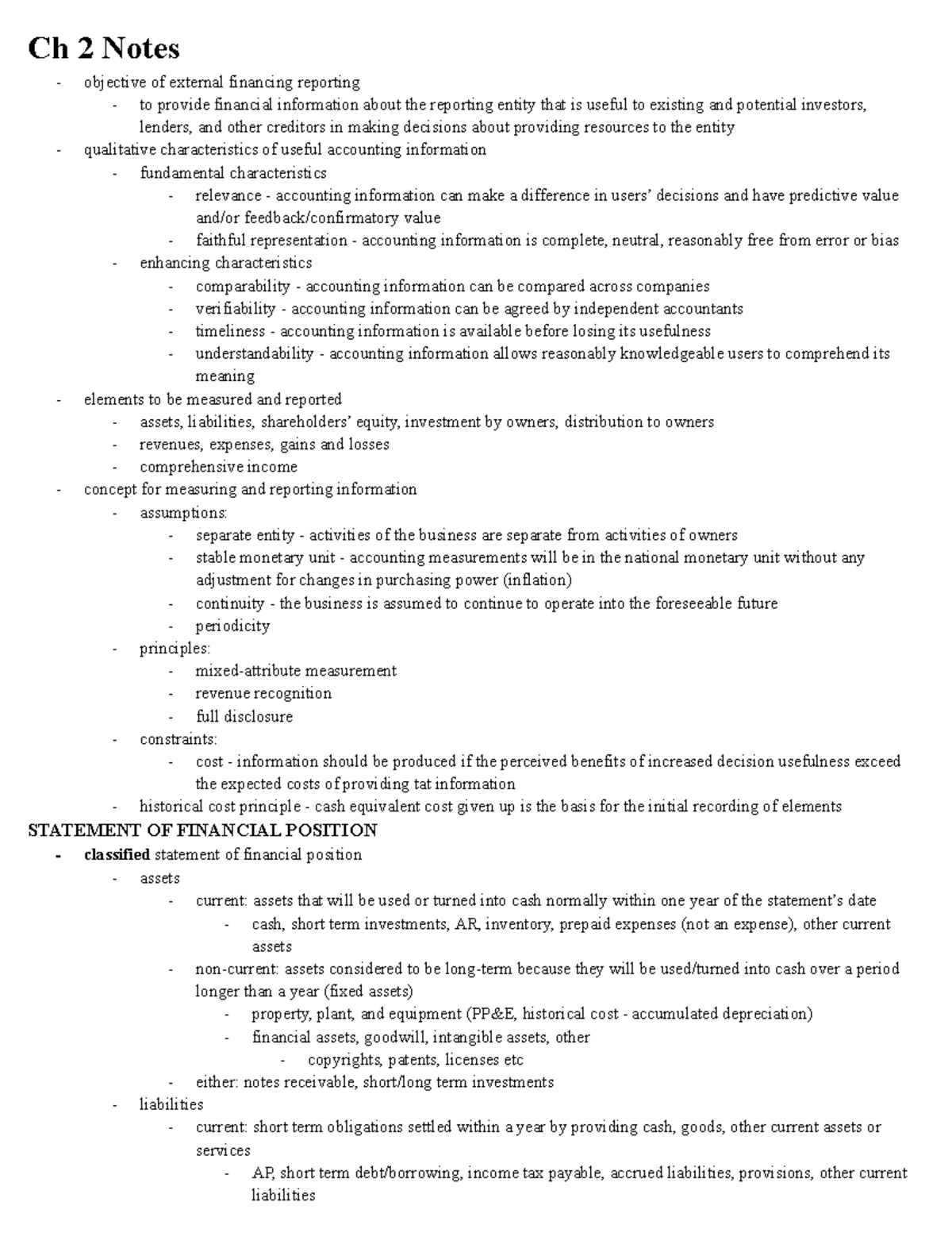 Ch2 Financial Accounting - BU 127 - WLU - Studocu