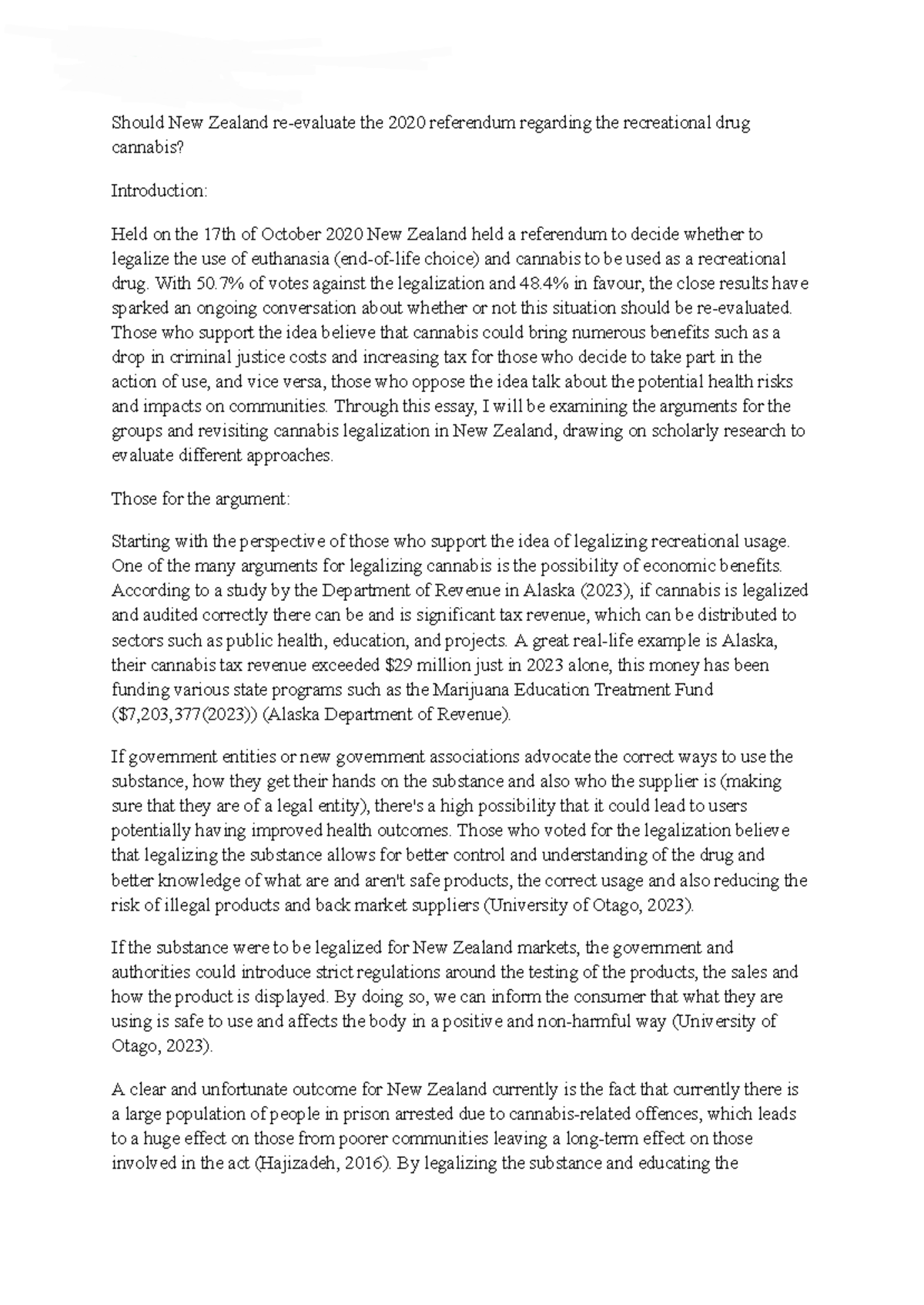 POLS206 essay - 38150941 Should New Zealand re-evaluate the 2020 ...