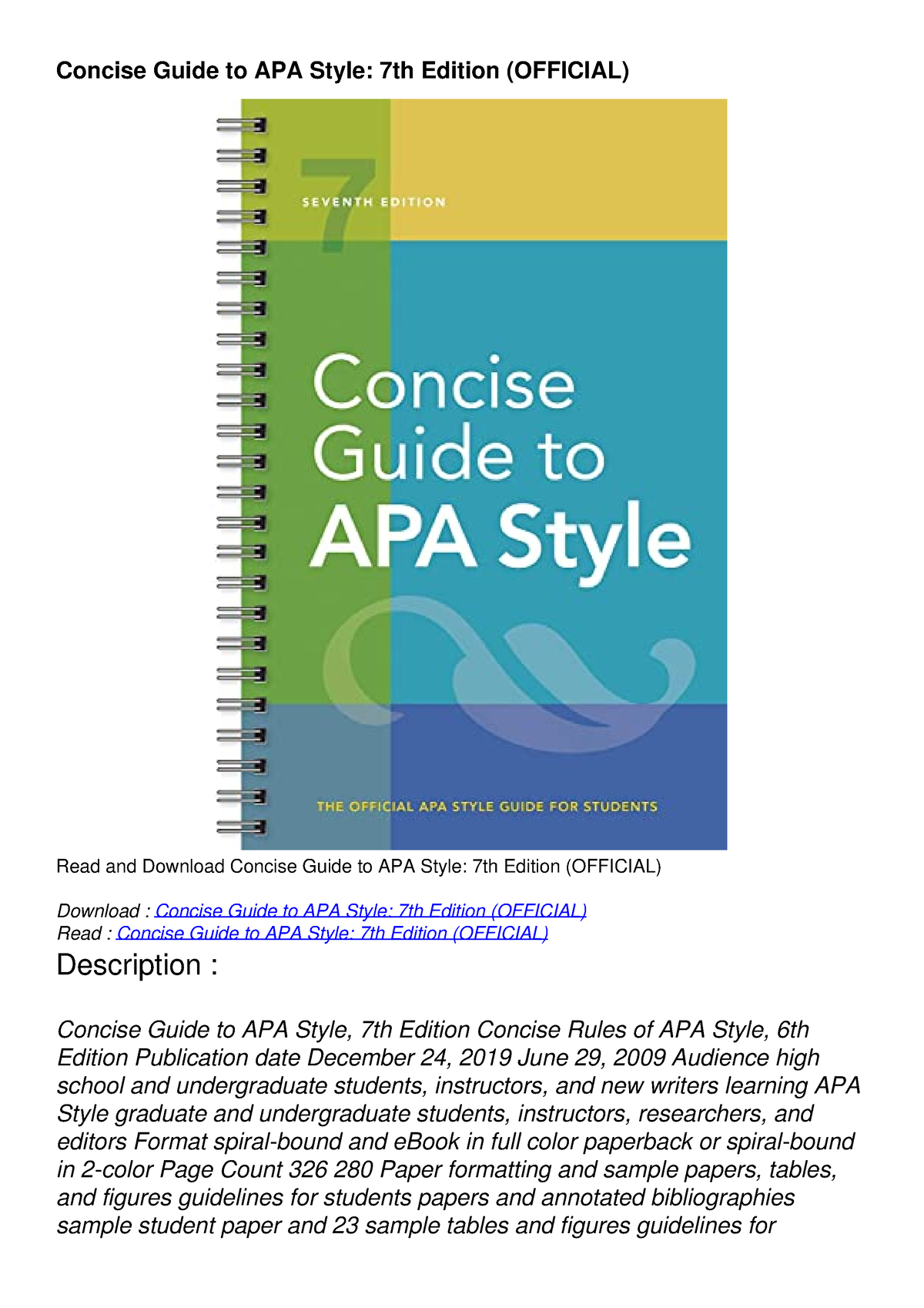 APA Style (7th Edition)