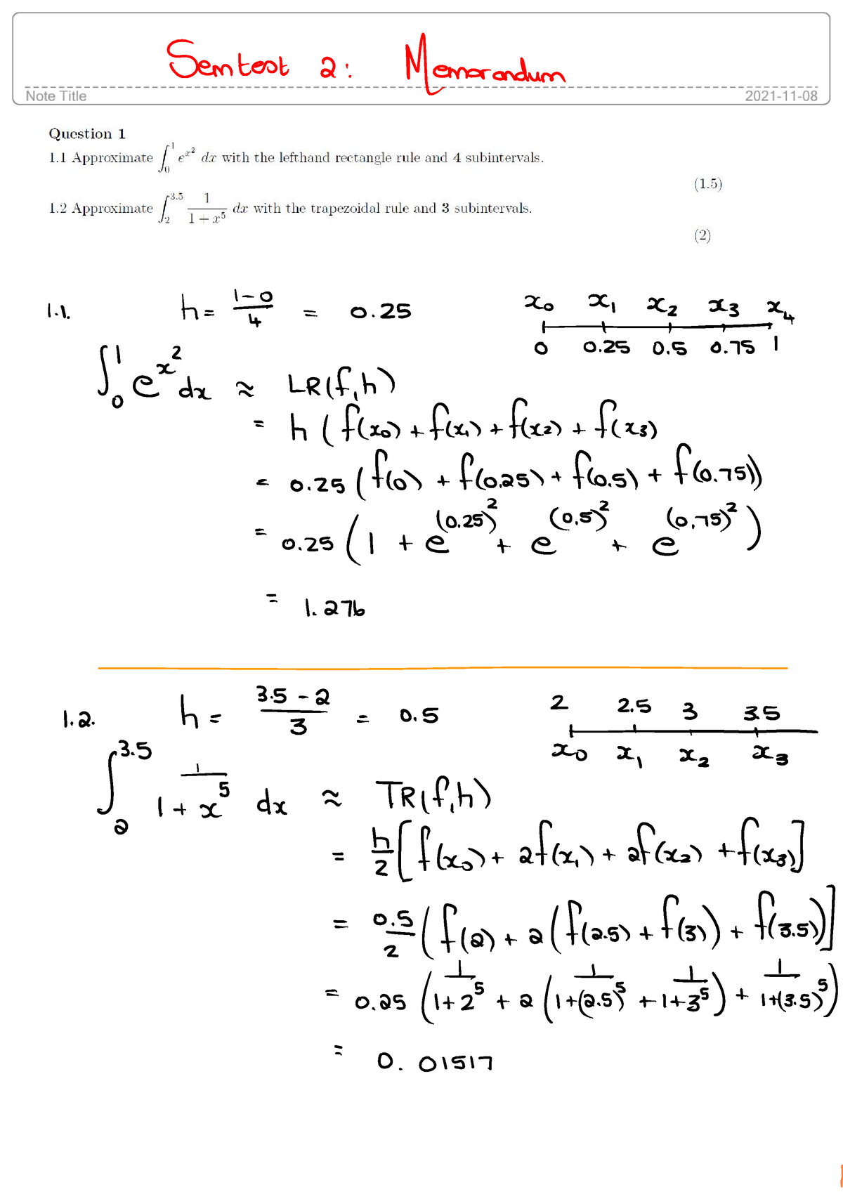 2021 - WTW 263 - Semester Test 2 - Memo - WTW153 - UP - Studocu