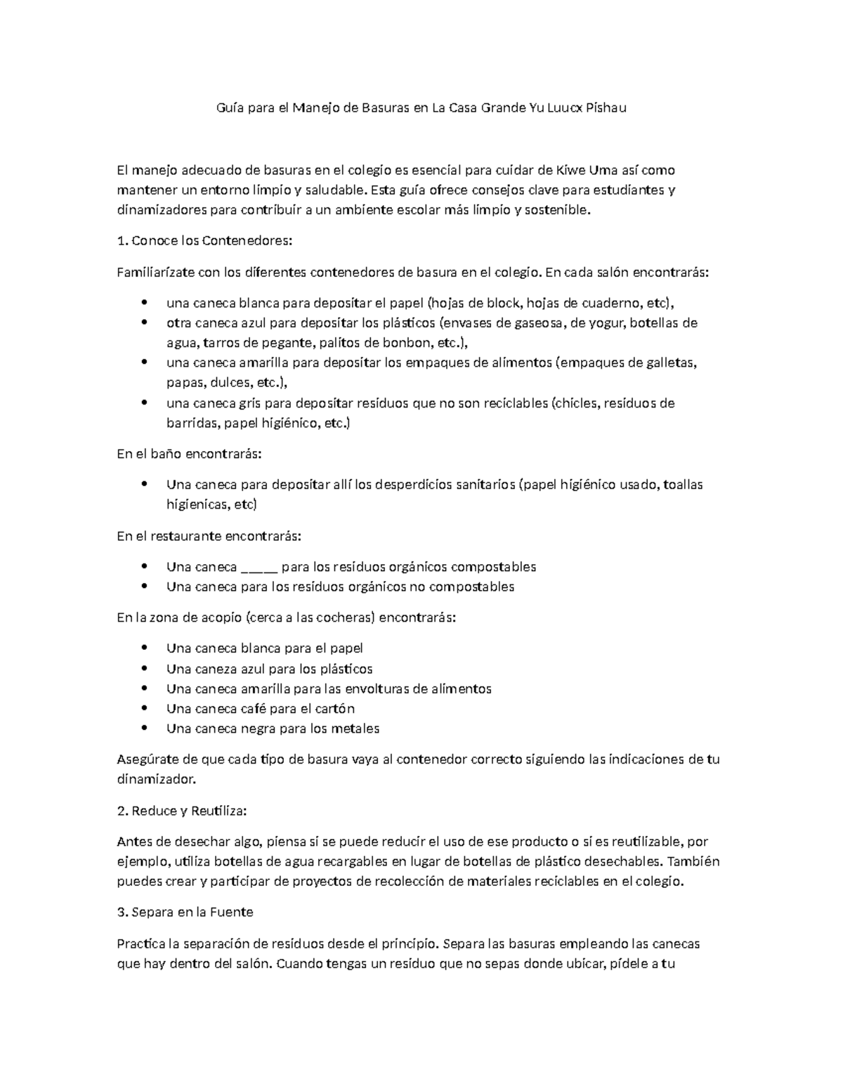 Guía para el Manejo de Basuras - Esta guía ofrece consejos clave para ...