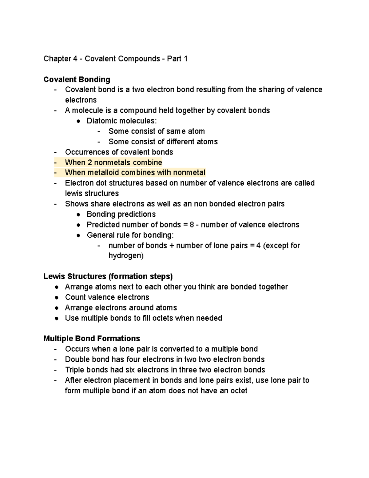 Chem Chapter 4 Notes - Valerie Moses's Chem Class - Chapter 4 ...
