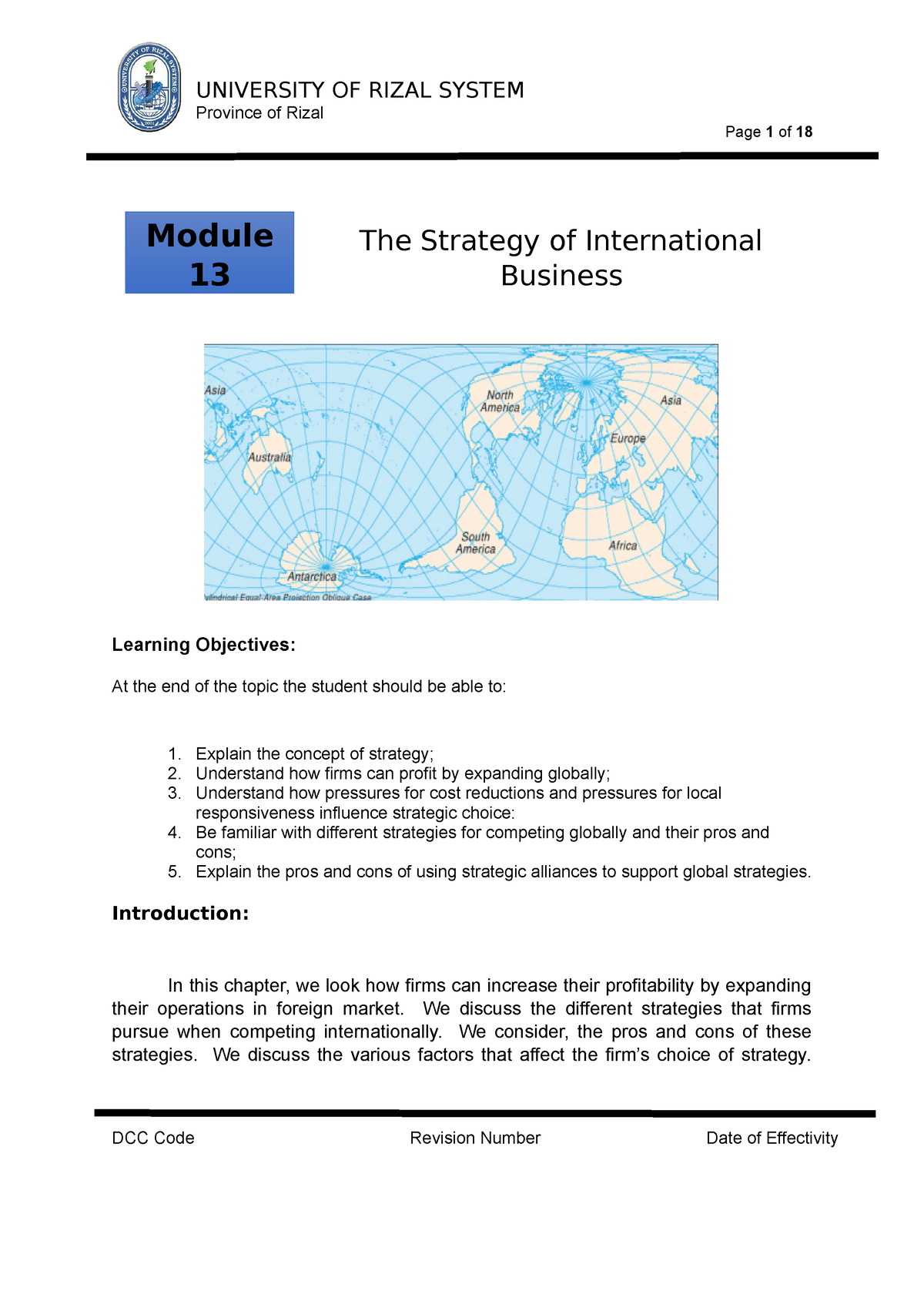 Module 13 - The Strategy Of International Business - Province Of Rizal ...