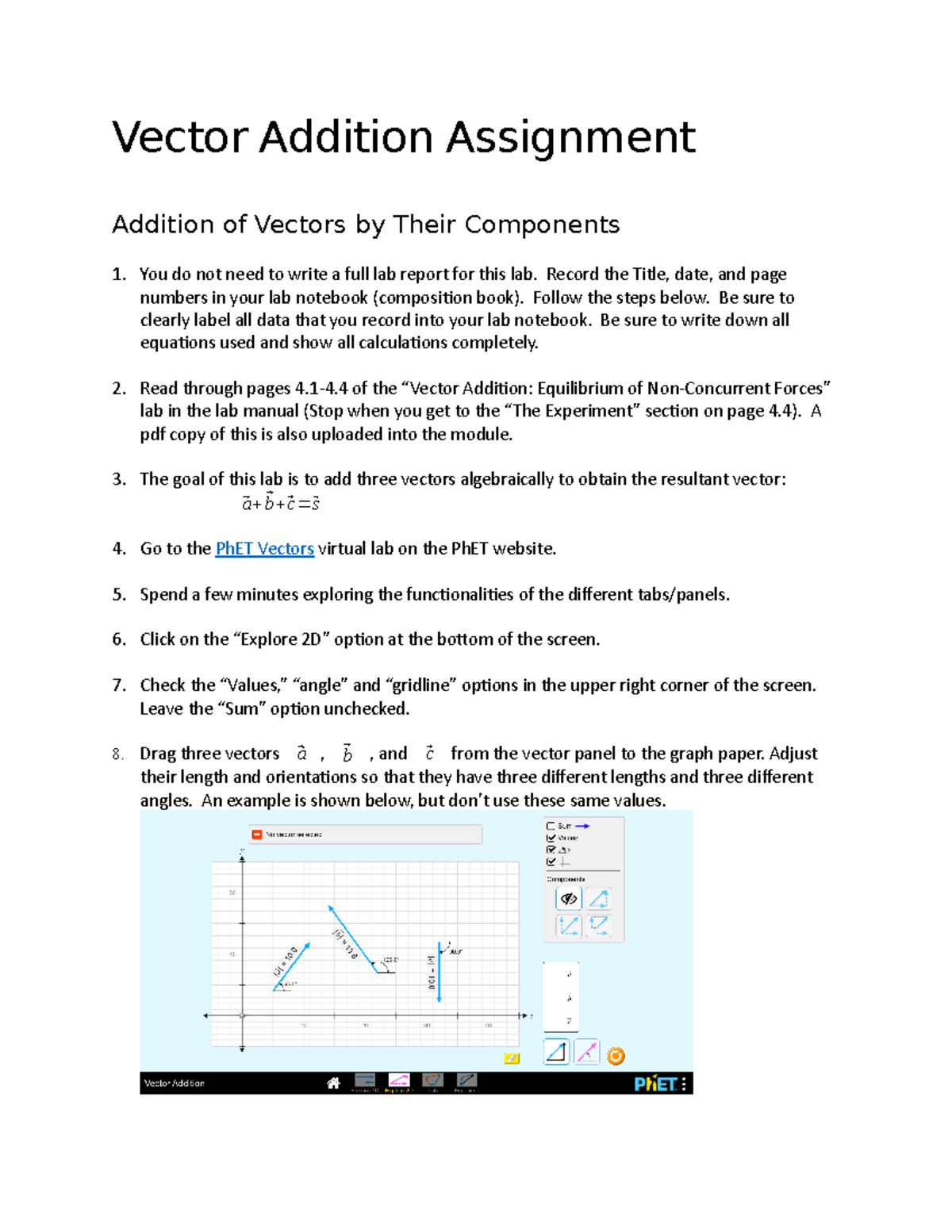 vector assignment