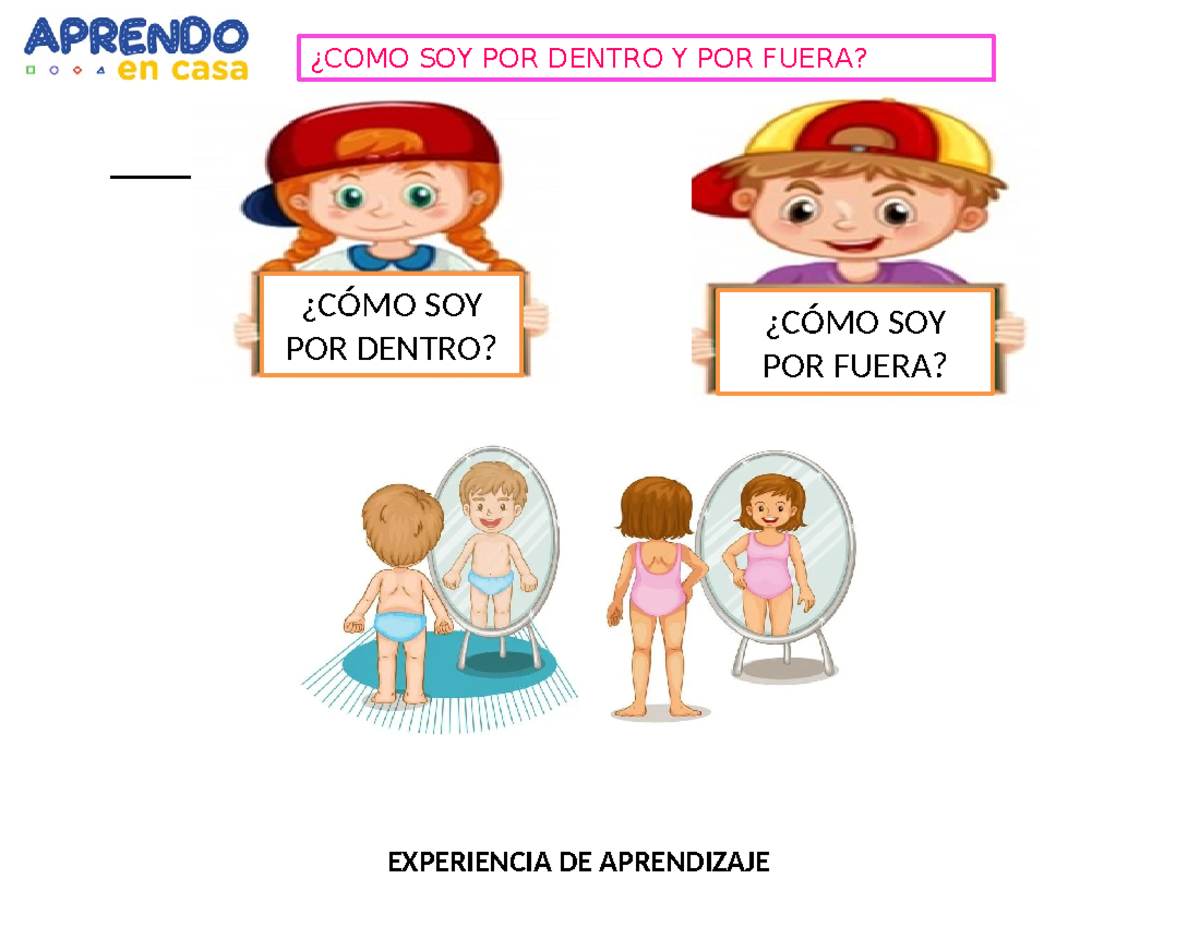 Como soy por dentro y por fuera - EXPERIENCIA DE APRENDIZAJE ¿CÓMO SOY