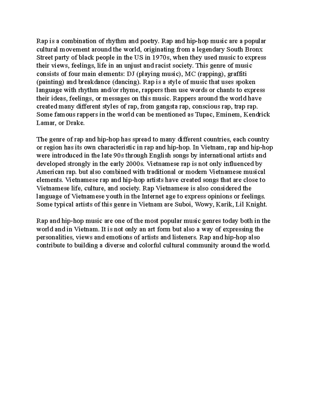 RAP dfsdfsdf Rap is a combination of rhythm and poetry. Rap and hip