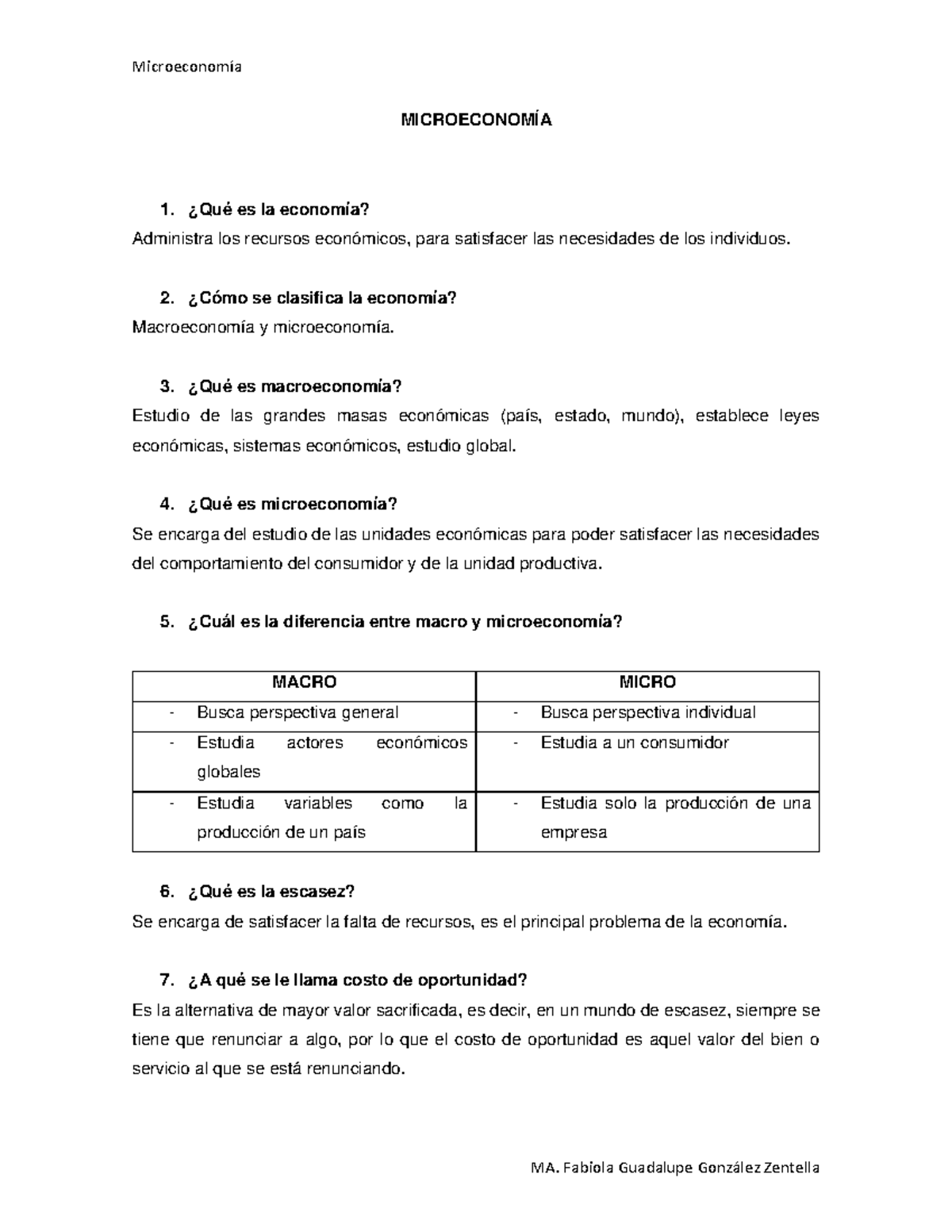 Microeconomía - Cuestionario 3er Parcial - Microeconomía MICROECONOMÍA ...