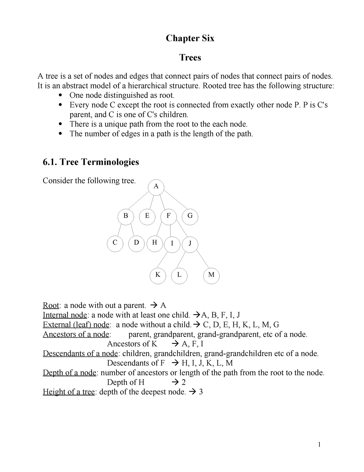 Chapter 6 - Data Structure And Algorithm Lecture Note - A B E F G C D H ...