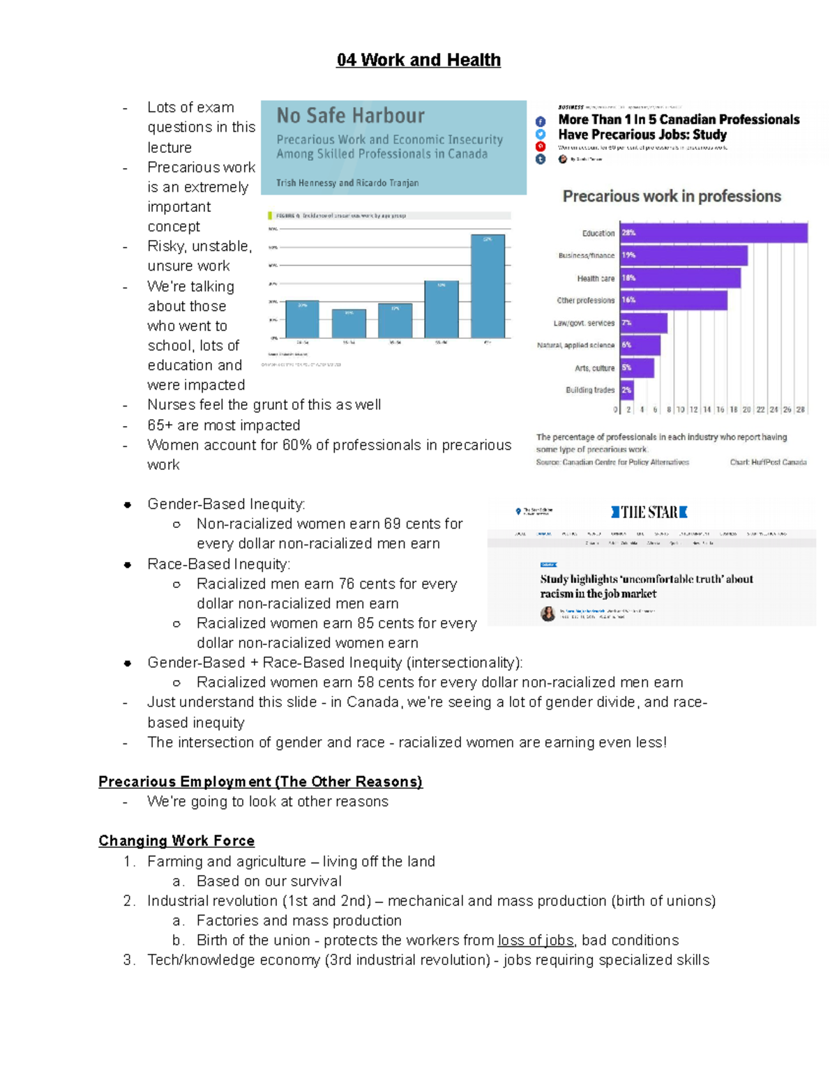04 Work and Health - detailed lecture notes for SDoH - 04 Work and ...