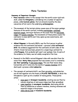 Plate Tectonics Lecture Outline Eaes 101 Planet Earth Studocu