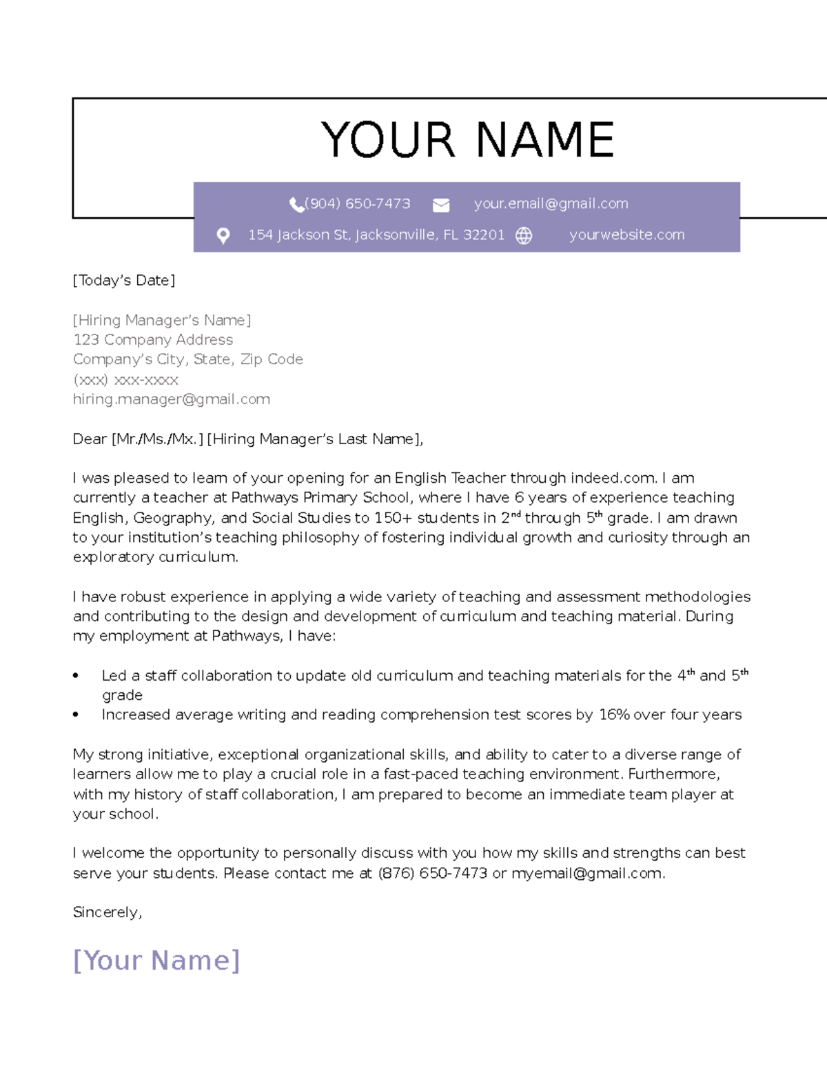 Teacher-Cover-Letter-Example Windsor-Creative-Violet examples and ...