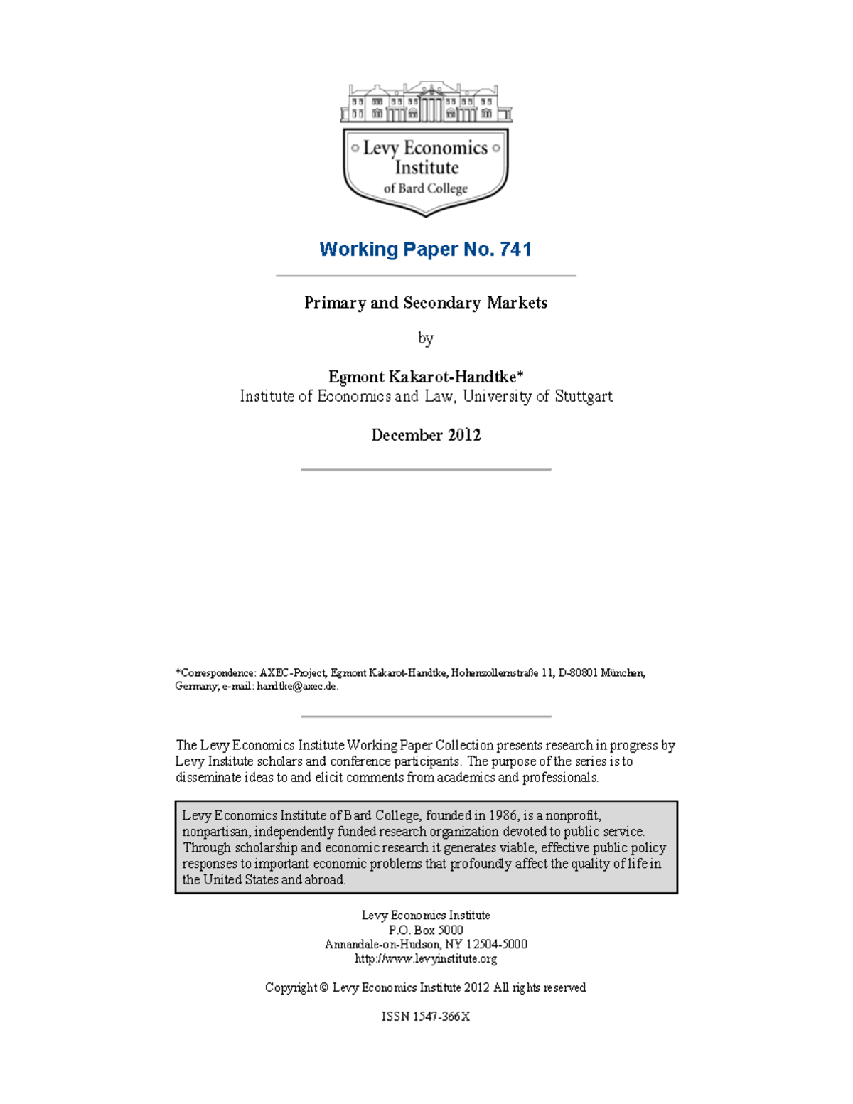 Wp 741 - Business studies - Working Paper No. 741 Primary and Secondary ...