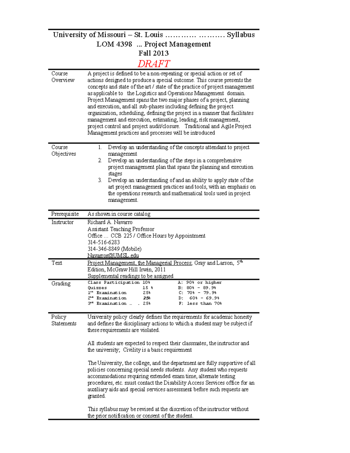 Syllabus LOM 4398 - hello - University of Missouri – St. Louis ...