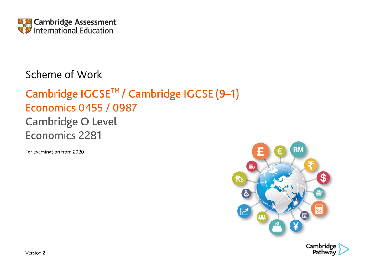 Scheme Of Work For Igcse Economics - Version 2 Cambridge IGCSE TM ...