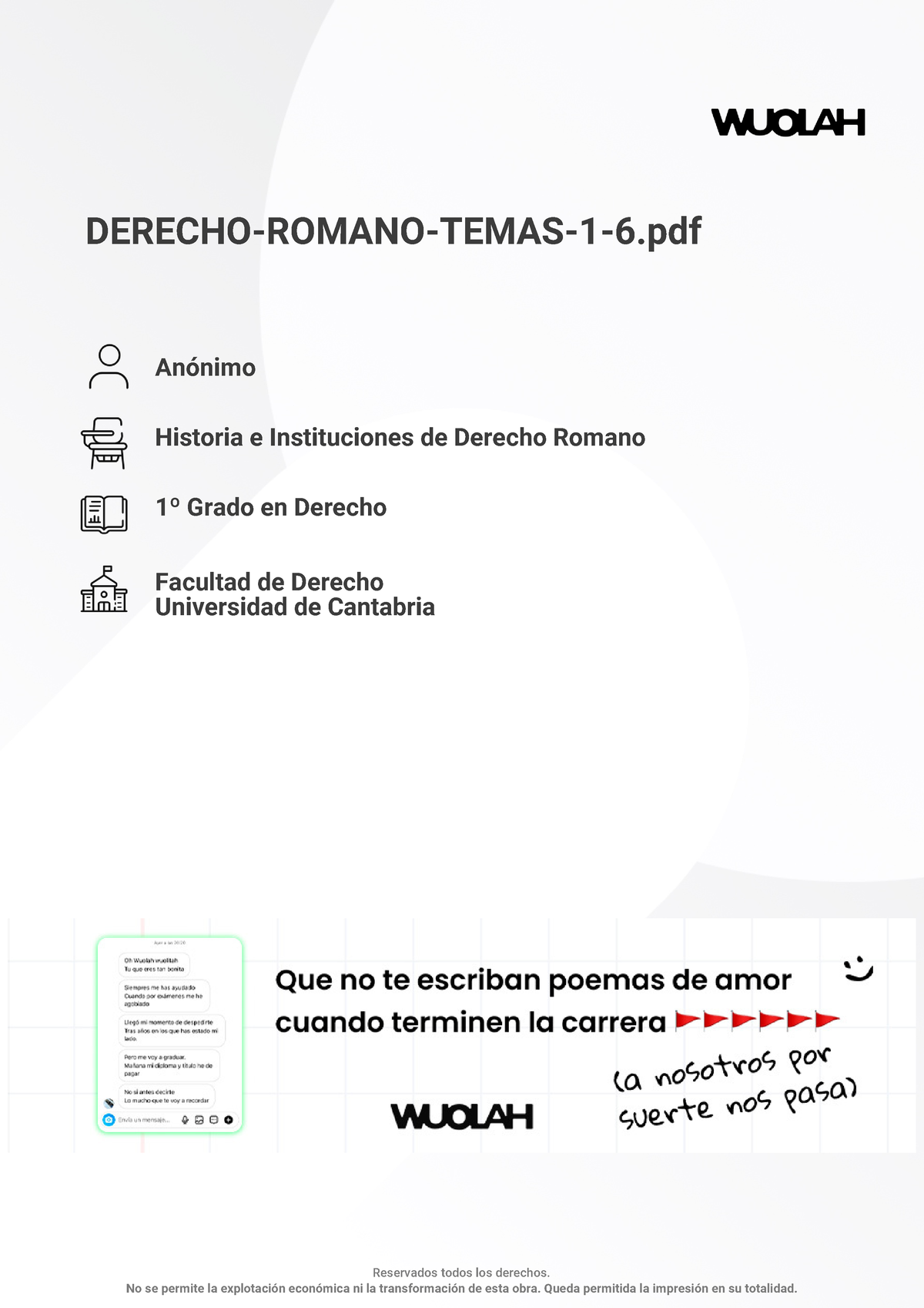 D. Romano 1-5 - Apuntes - DERECHO-ROMANO-TEMAS-1-6 Anónimo Historia E ...