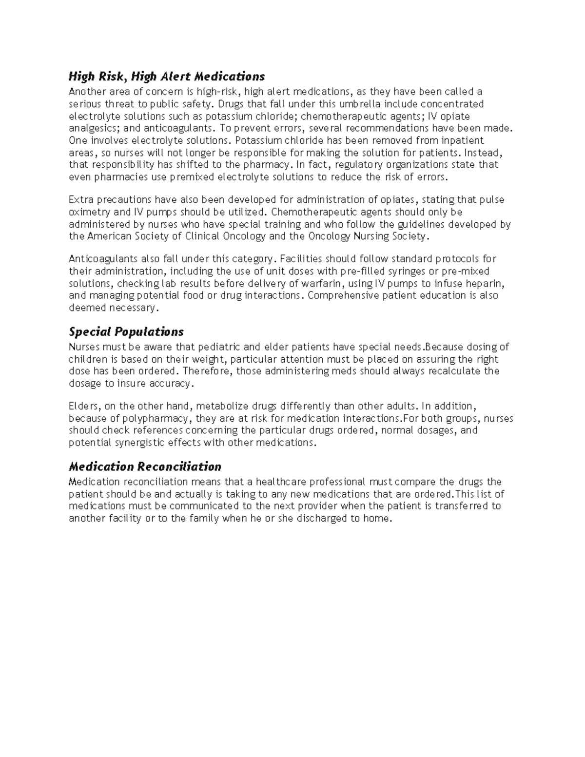 Med Prev 2 - see attached - High Risk, High Alert Medications Another ...