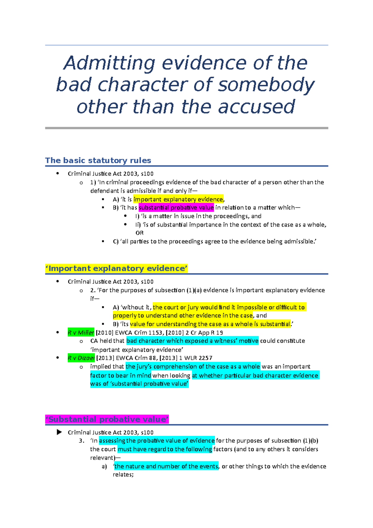 bad character evidence dissertation