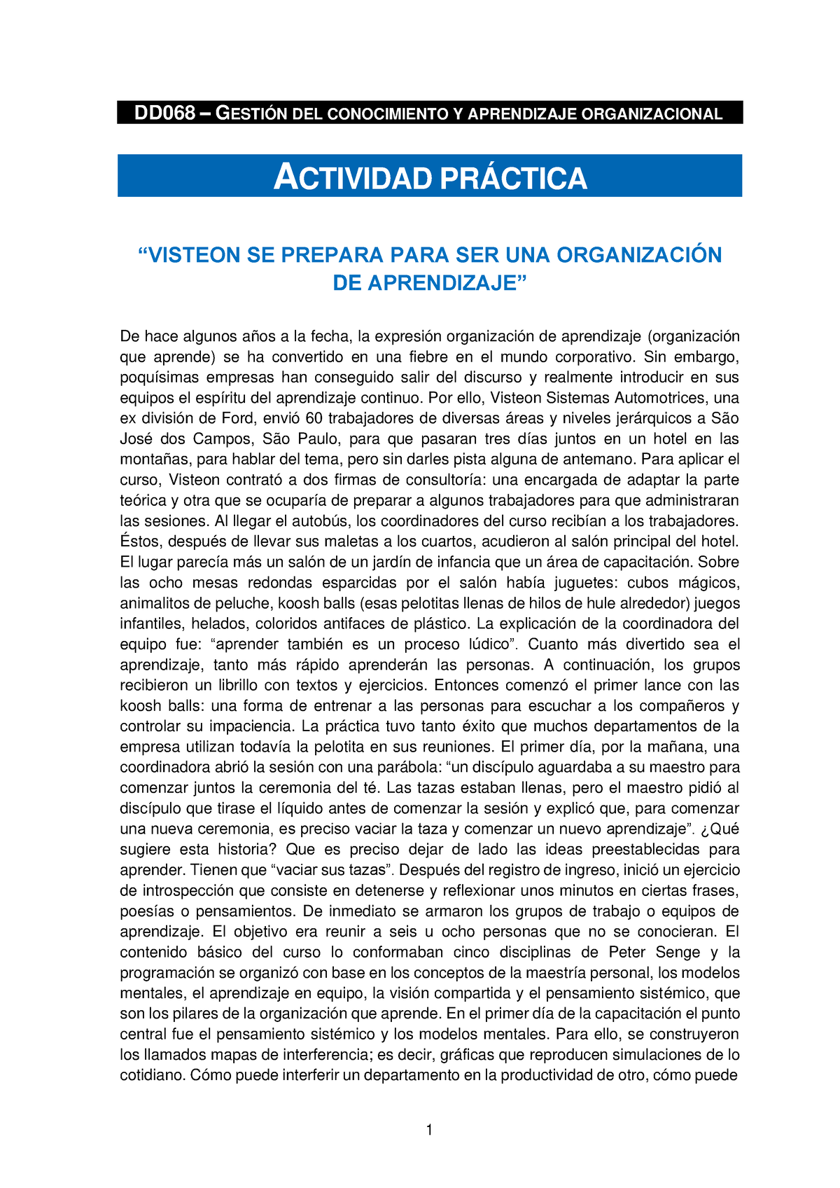 DD068- Gestión Del Conocimiento - DD068 – GESTIÓN DEL CONOCIMIENTO Y ...