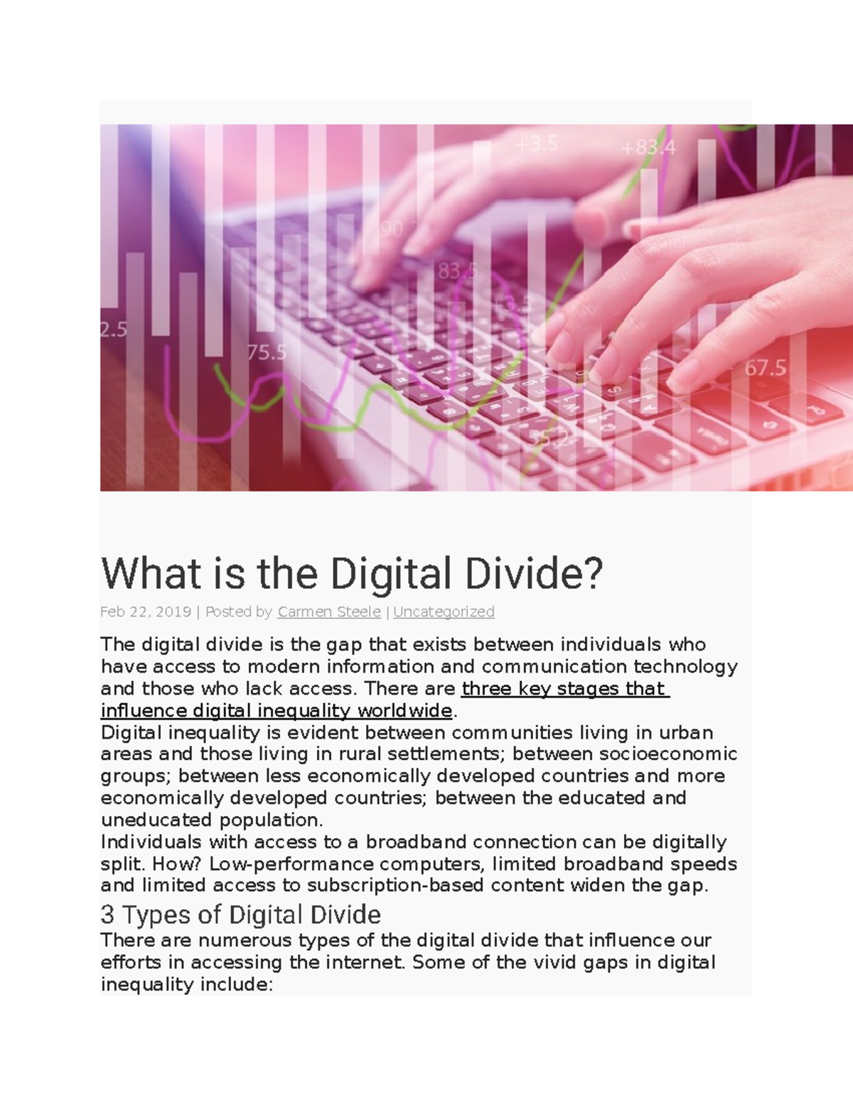 Digitaldivide - atudy guide - What is the Digital Divide? Feb 22, 2019 ...