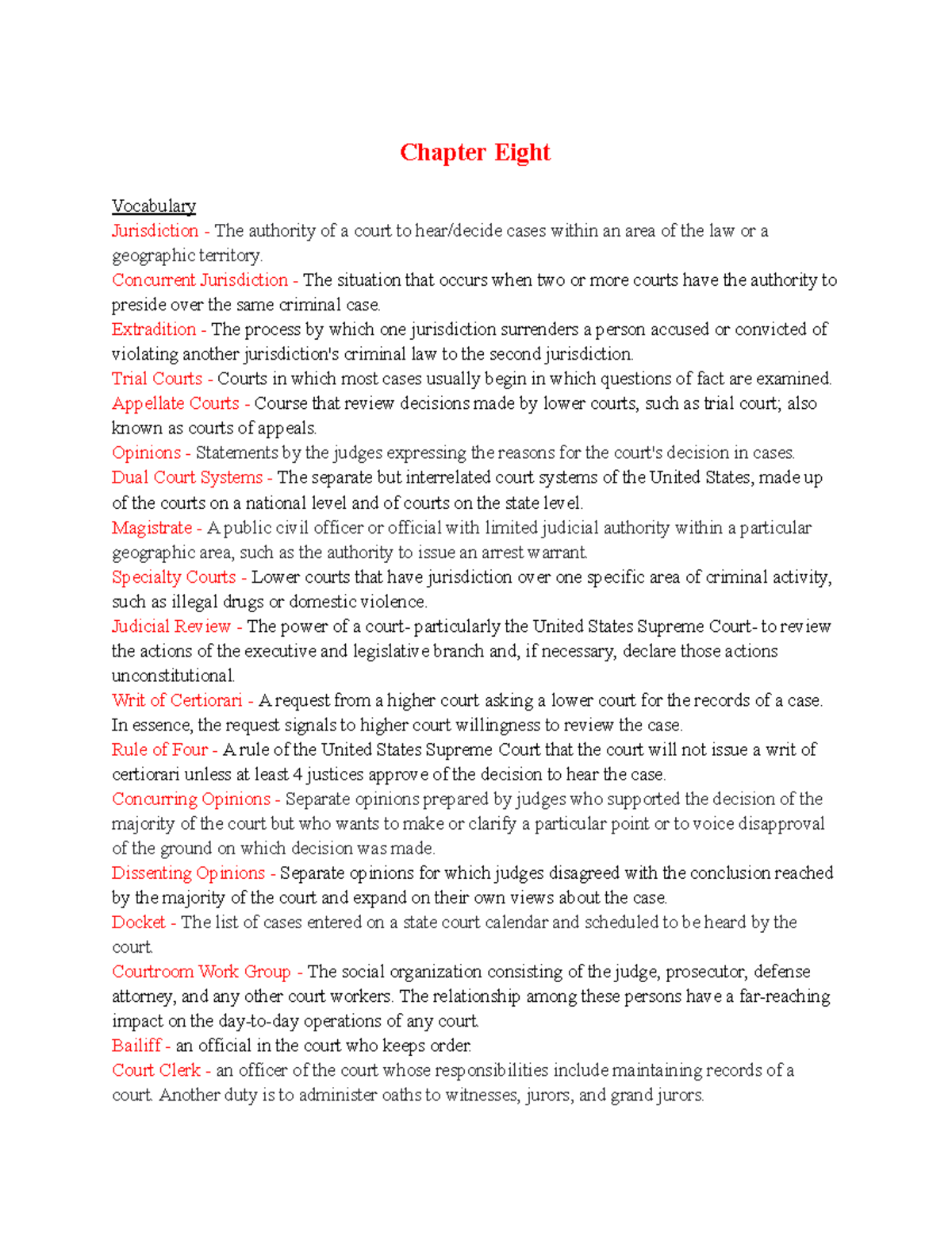 CJBS 101 Chapter 8-10 - NOTES WERE UPLOADED AND USED FOR CREDIT FOR THE ...