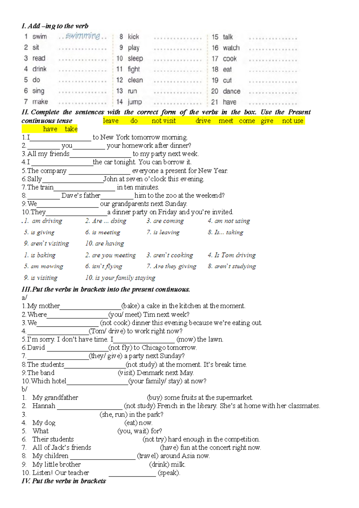 tiếng anh 6 workbook unit 1 lesson 3