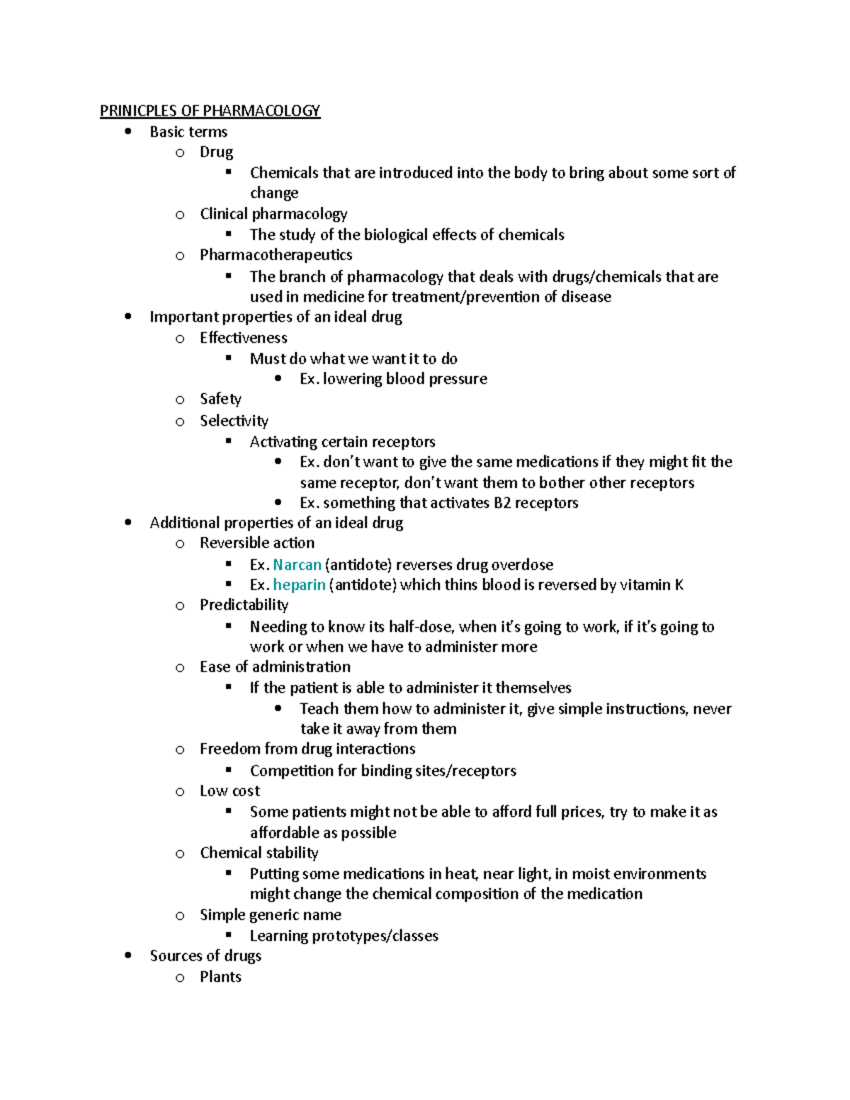 Principles of pharmacology - PRINICPLES OF PHARMACOLOGY Basic terms o ...