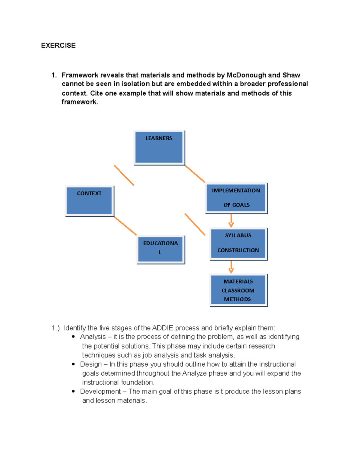 EL 213 Instructional Materials Development and Evaluation Exercise