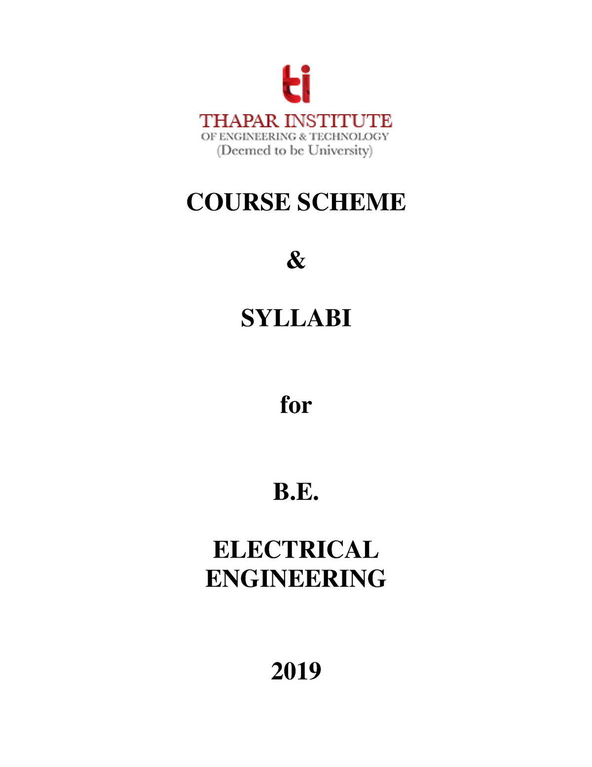 BE-EE Scheme And Syllabus 2019 - COURSE SCHEME & SYLLABI For B ...