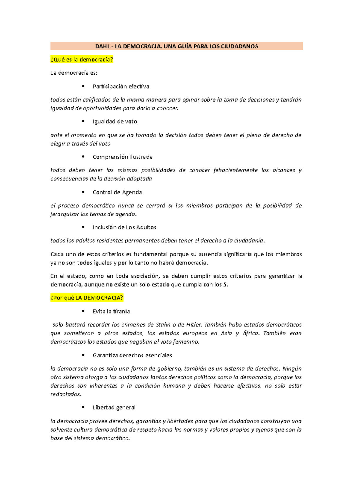 Tp Integrador Teoria Politica Dahl La Democracia Una GuÍa Para Los Ciudadanos ¿qué Es La 3698