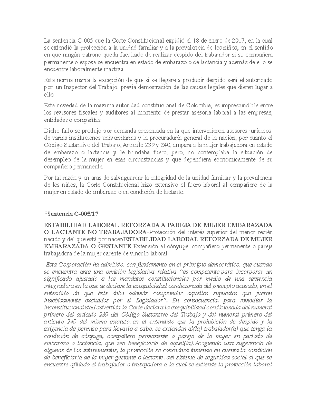 La sentencia - Esta norma marca la excepción de que si se llegare a ...