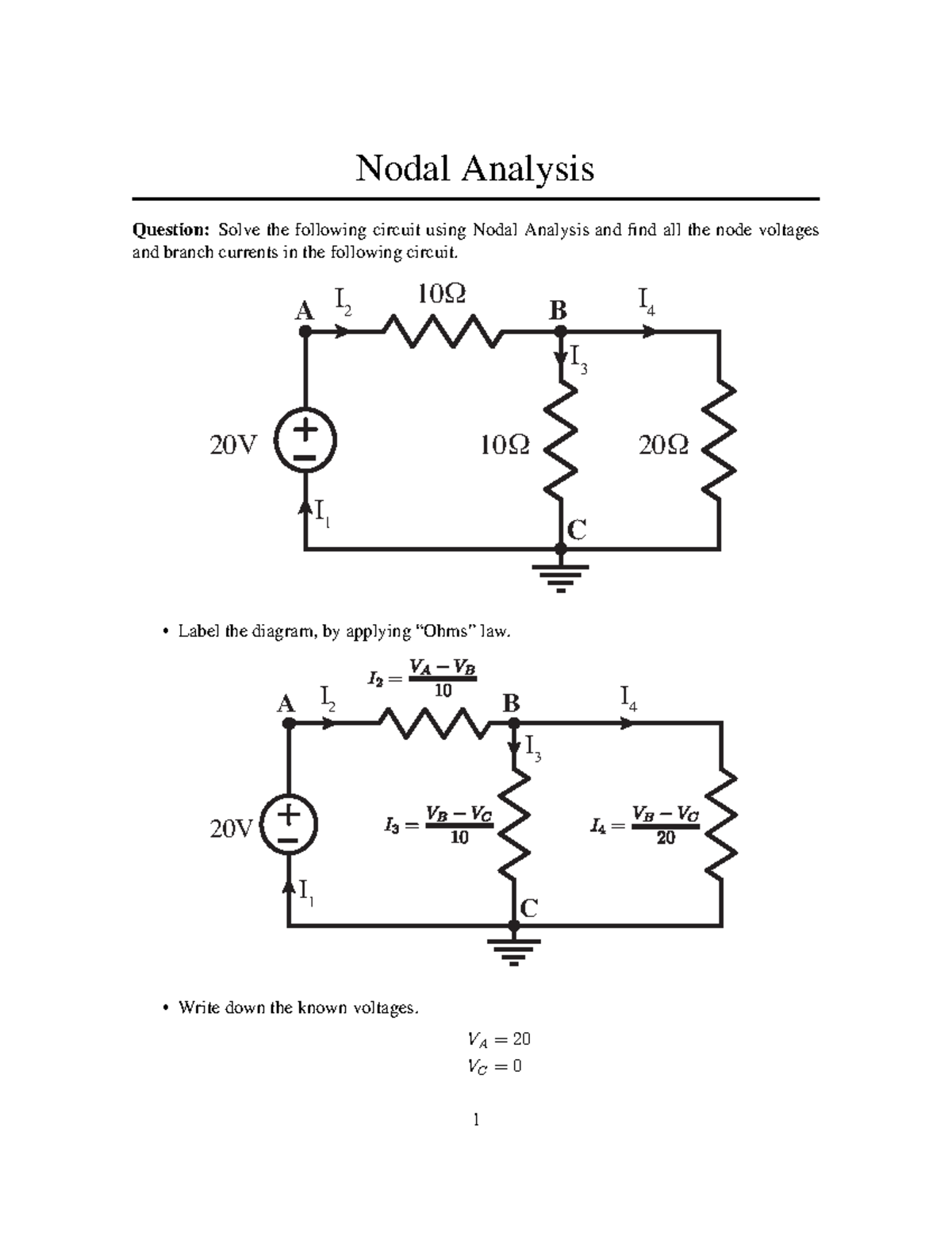 Lecture Notes, Lecture 2 - Nodal Analysis - Nodal Analysis Question ...