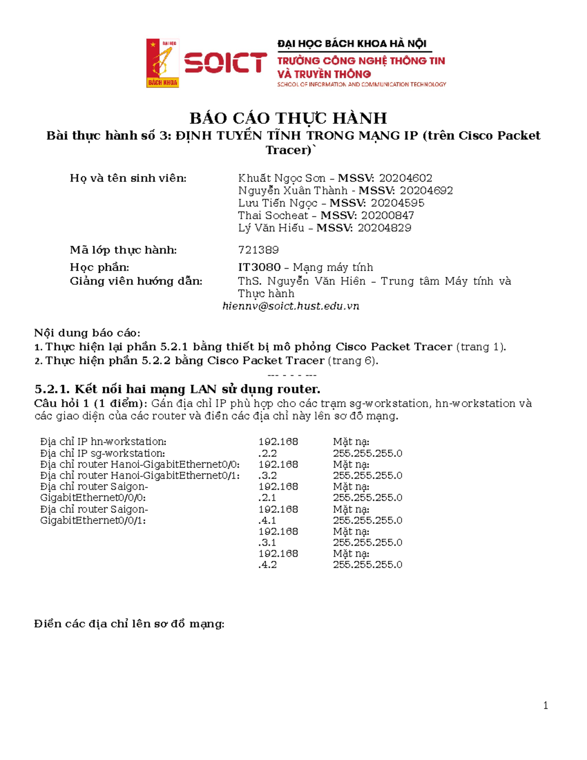 BTH3-20221-MMT - Abc - BÁO CÁO THỰC HÀNH Bài Thực Hành Số 3: ĐỊNH TUYẾN ...