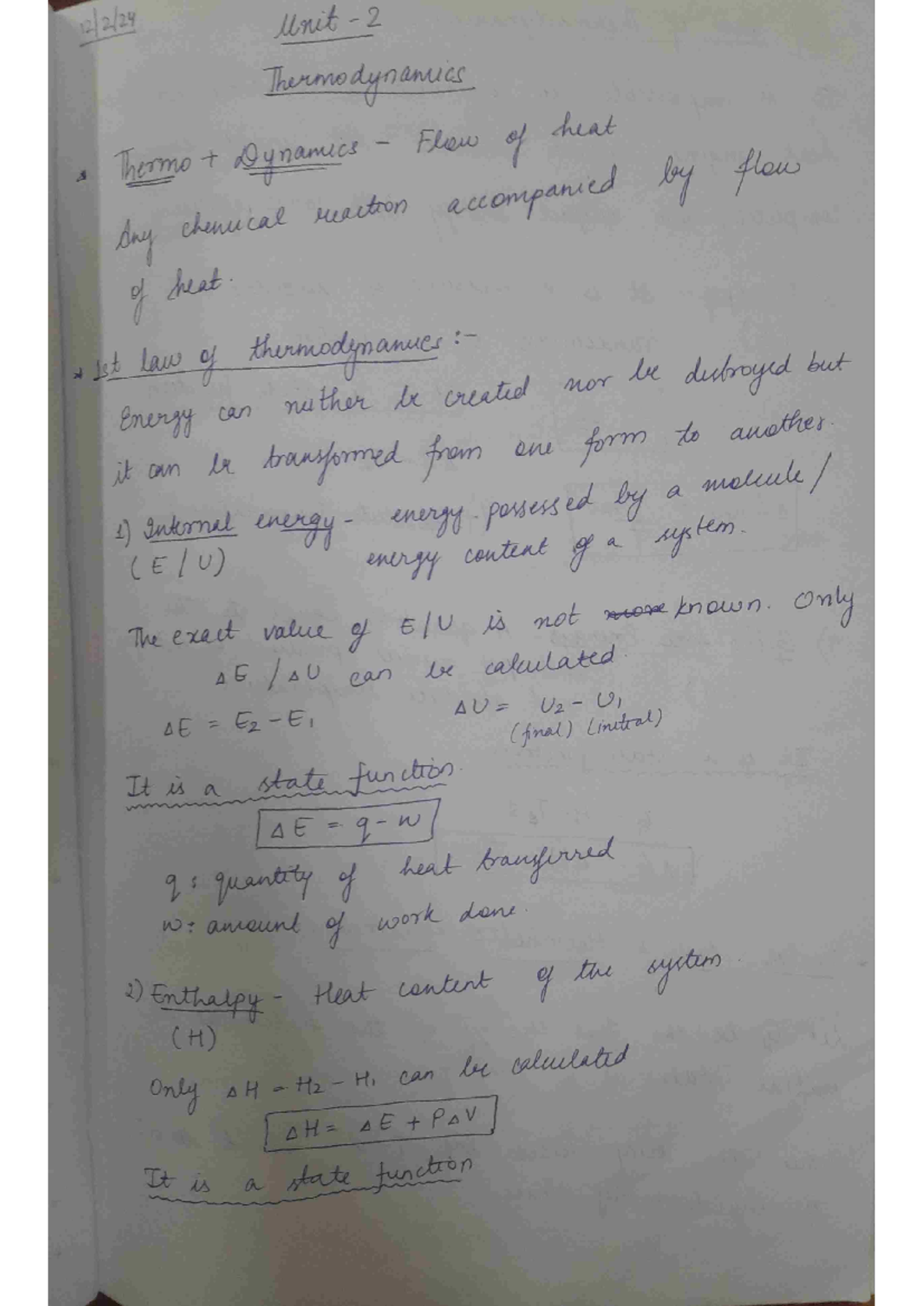 Chem unit 2 - Chemistry - Studocu