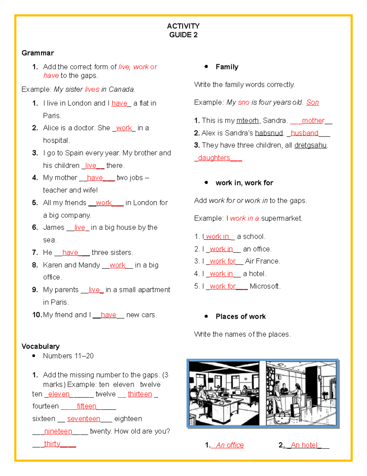 Activity Guide 2 - practica de ingles - ACTIVITY GUIDE 2 Grammar Add ...