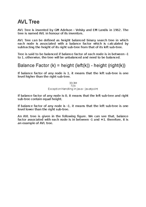 AVL Tree - AVL TREE DATA STRUCTURE FULL NOTES WITH FIGURE