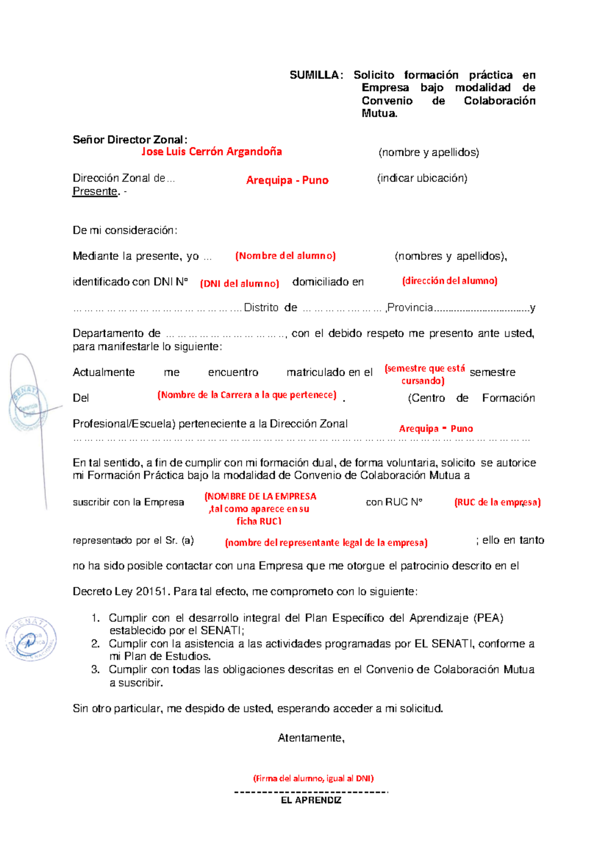 Llenado Correctode.convenio de colaboracion mutua senati- empresa (2 ...