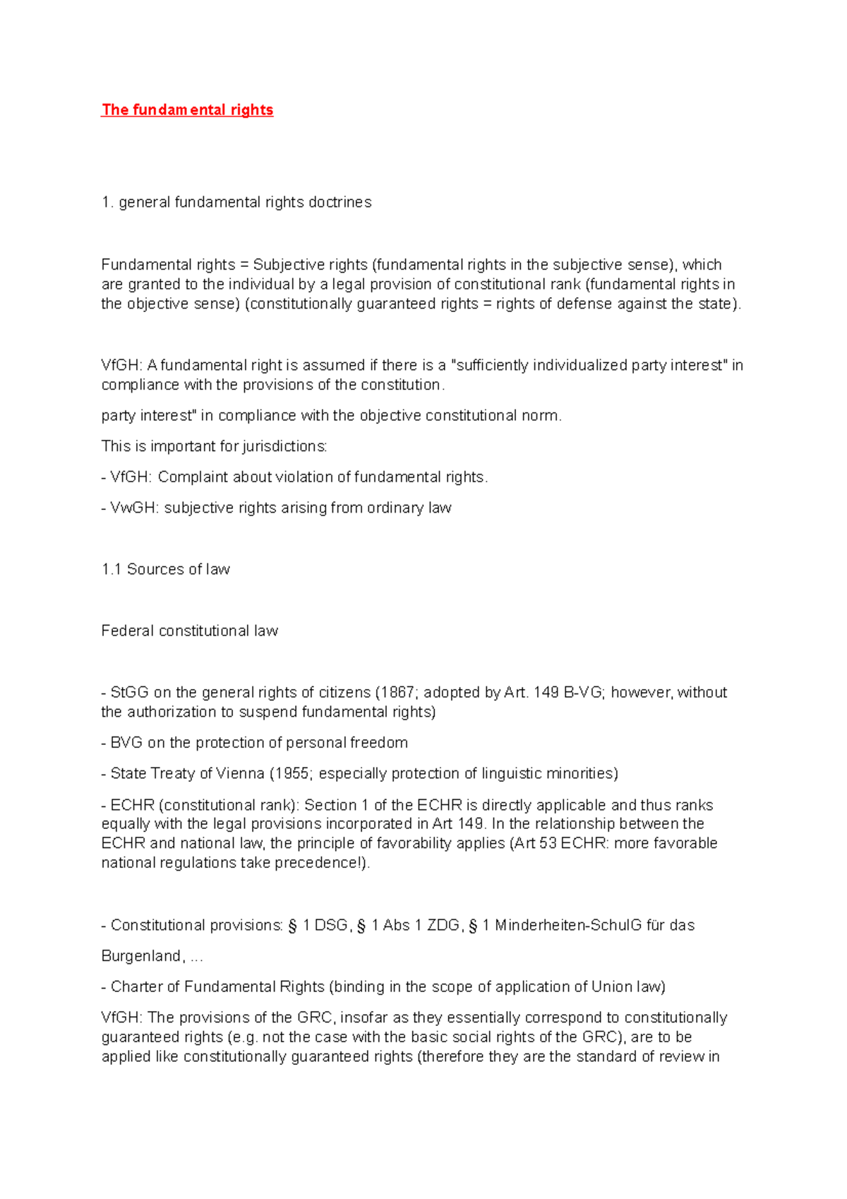 The Fundamental Rights 1 The Fundamental Rights General Fundamental Rights Doctrines 6763