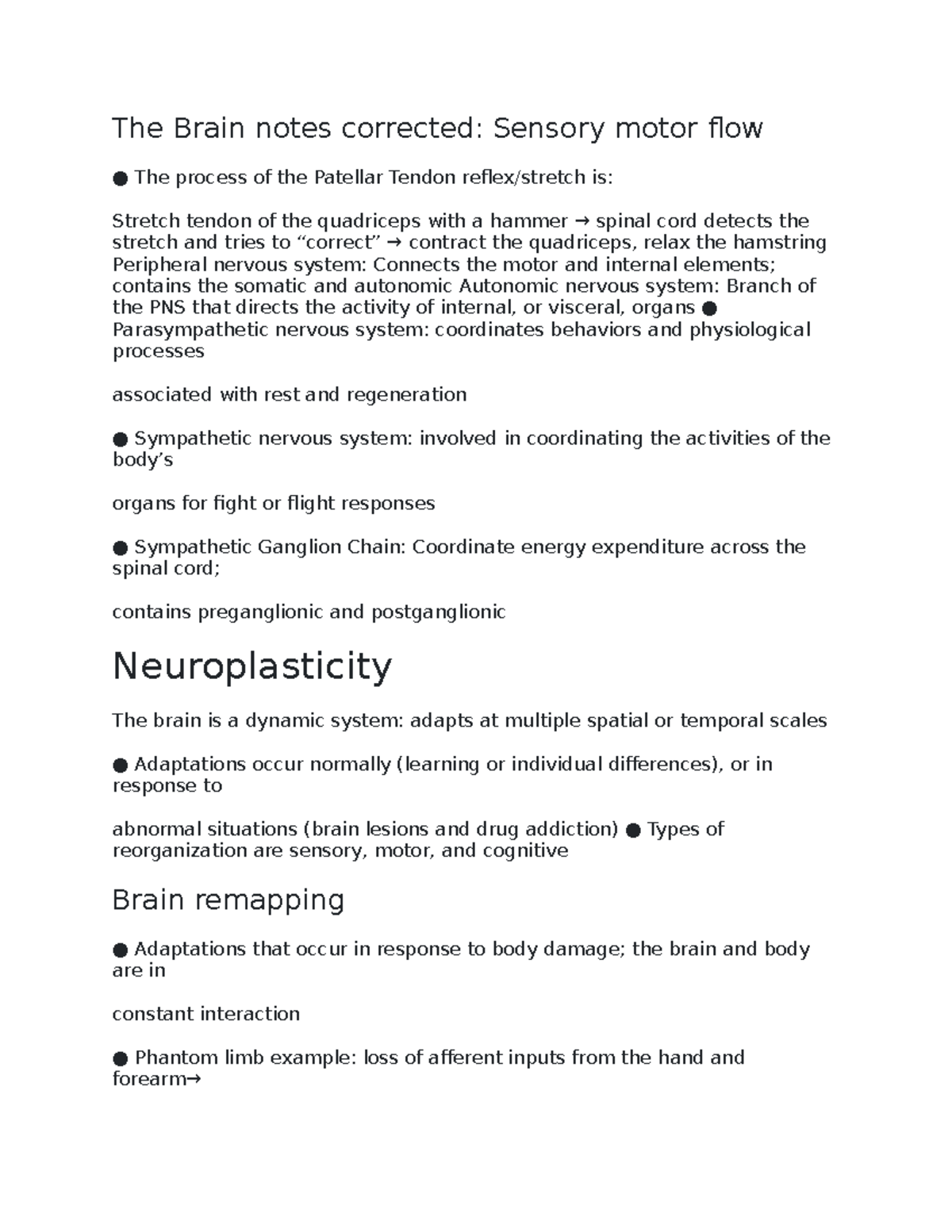 The Brain notes - Sensory reorganization: Blind subjects use visual ...