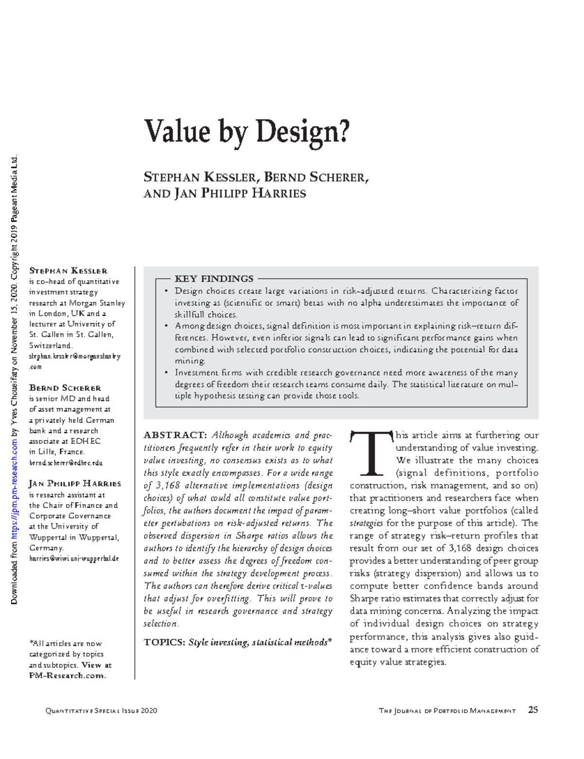 Kessler et al. 2020 Quantitative Special Issue 2020 The