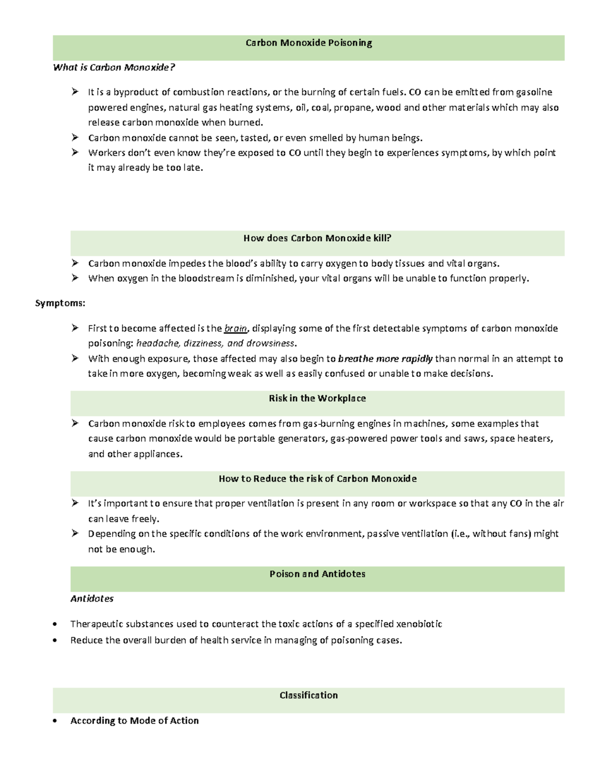 Carbon Monoxide Poisoning - CO can be emitted from gasoline powered ...