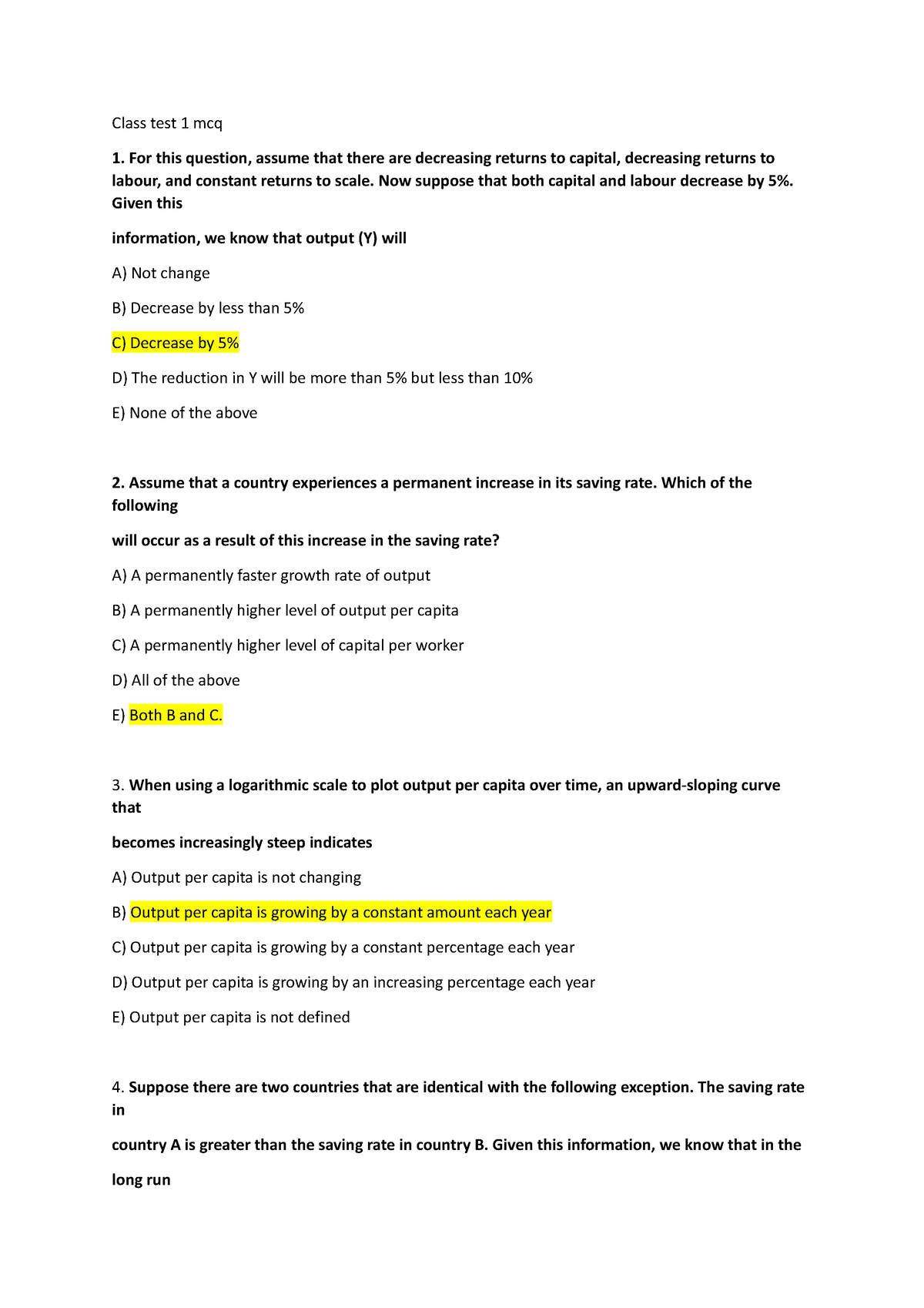 Eco 332 MCQ - Economics Multiple Choice - Class Test 1 Mcq For This ...