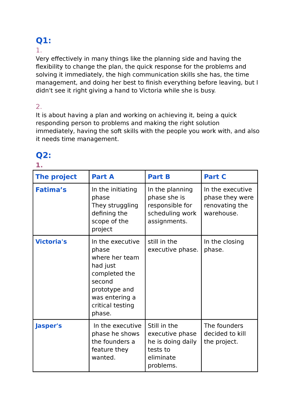 project management assignment case study