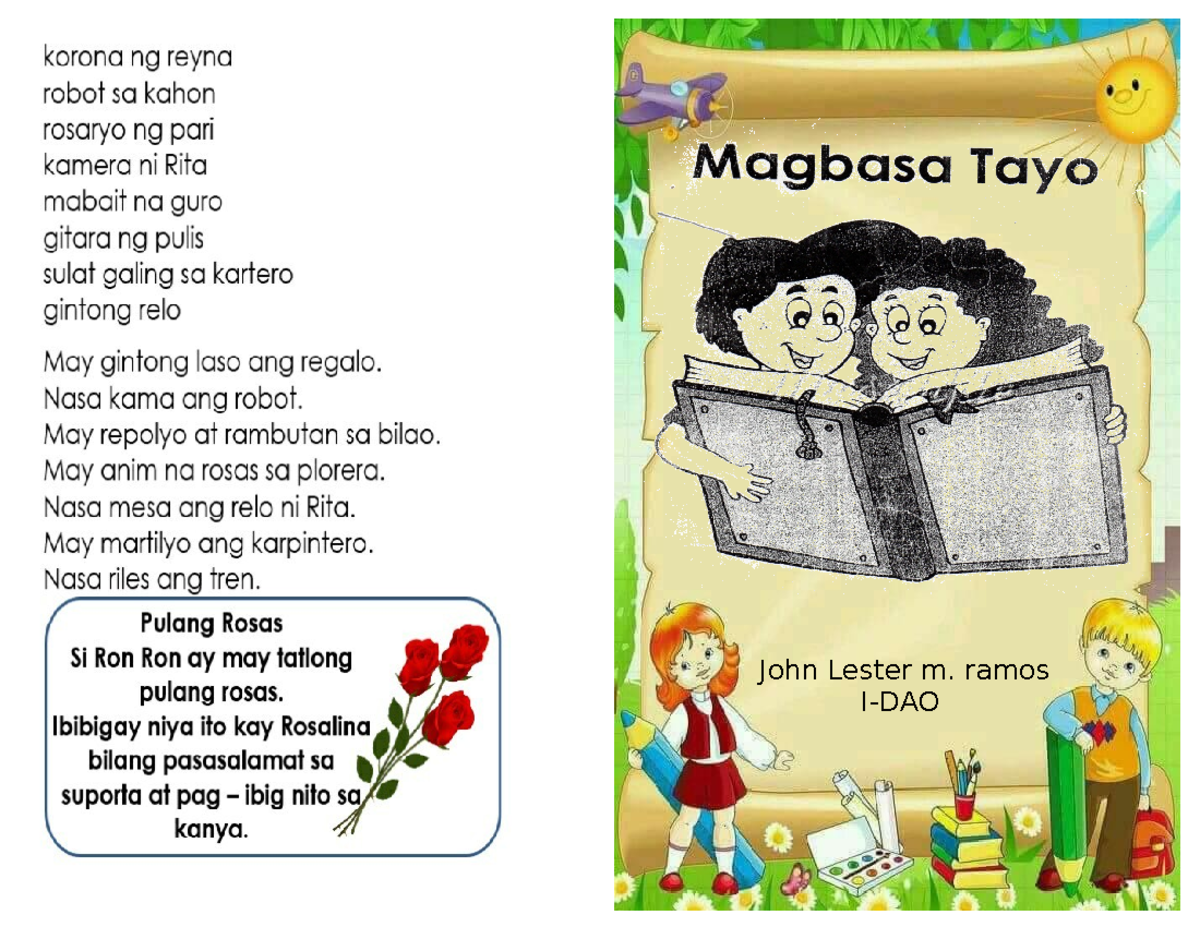 Magbasa-tayo - Elementary Education - John Lester m. ramos I-DAO - Studocu