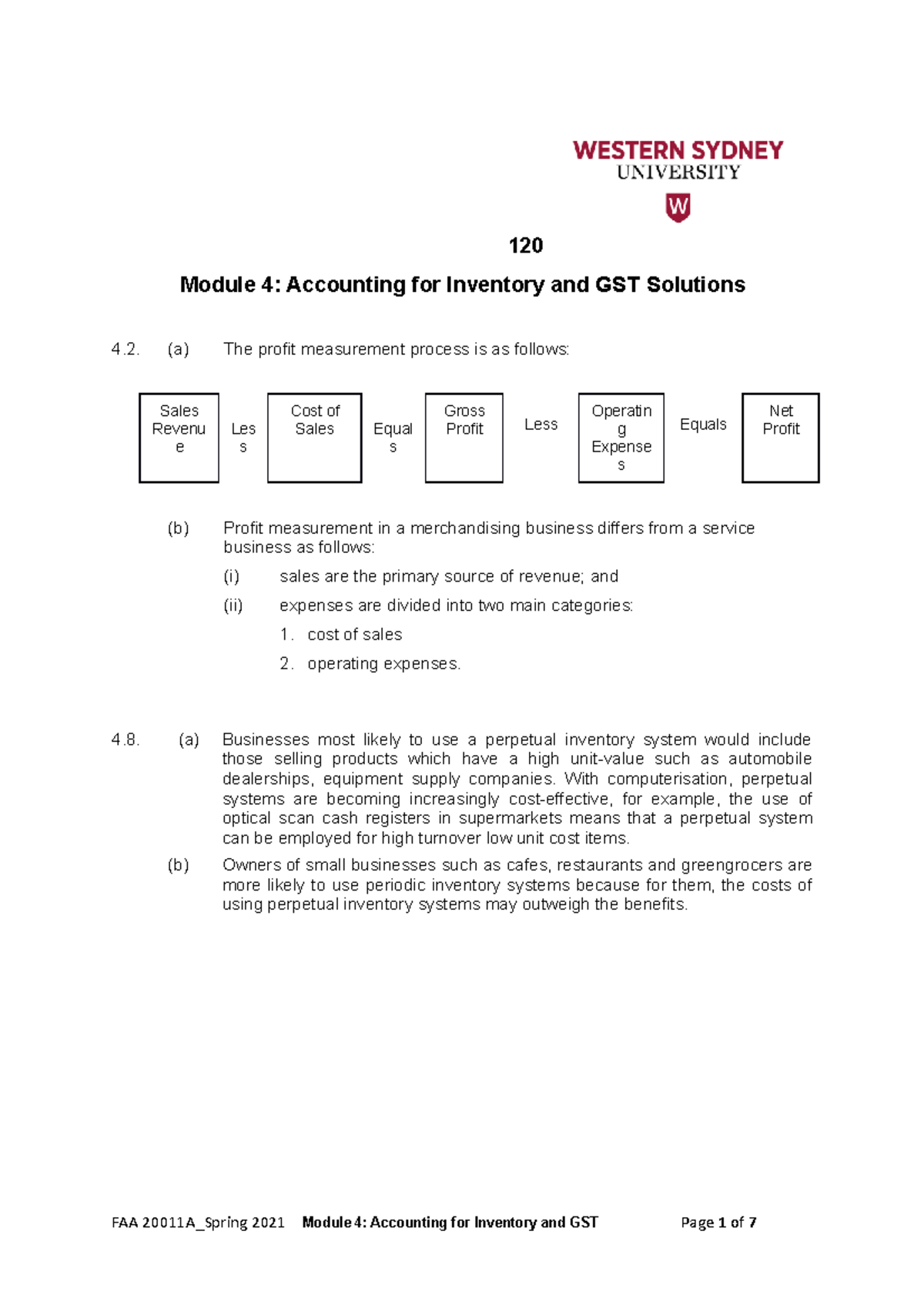 2001 11 Module 4 solutions(2) (1) - 120 Module 4: Accounting for ...