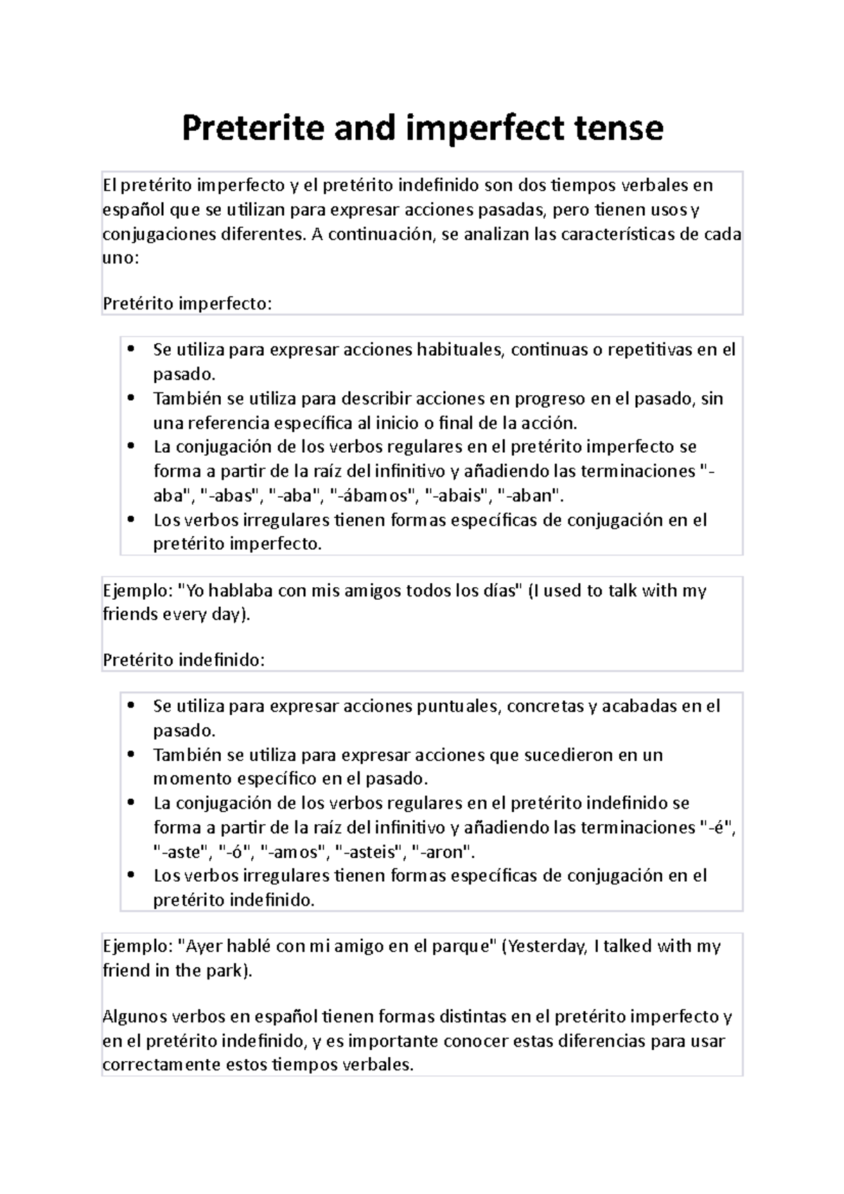 Traer Conjugation Preterite 86 - gwfe2p3
